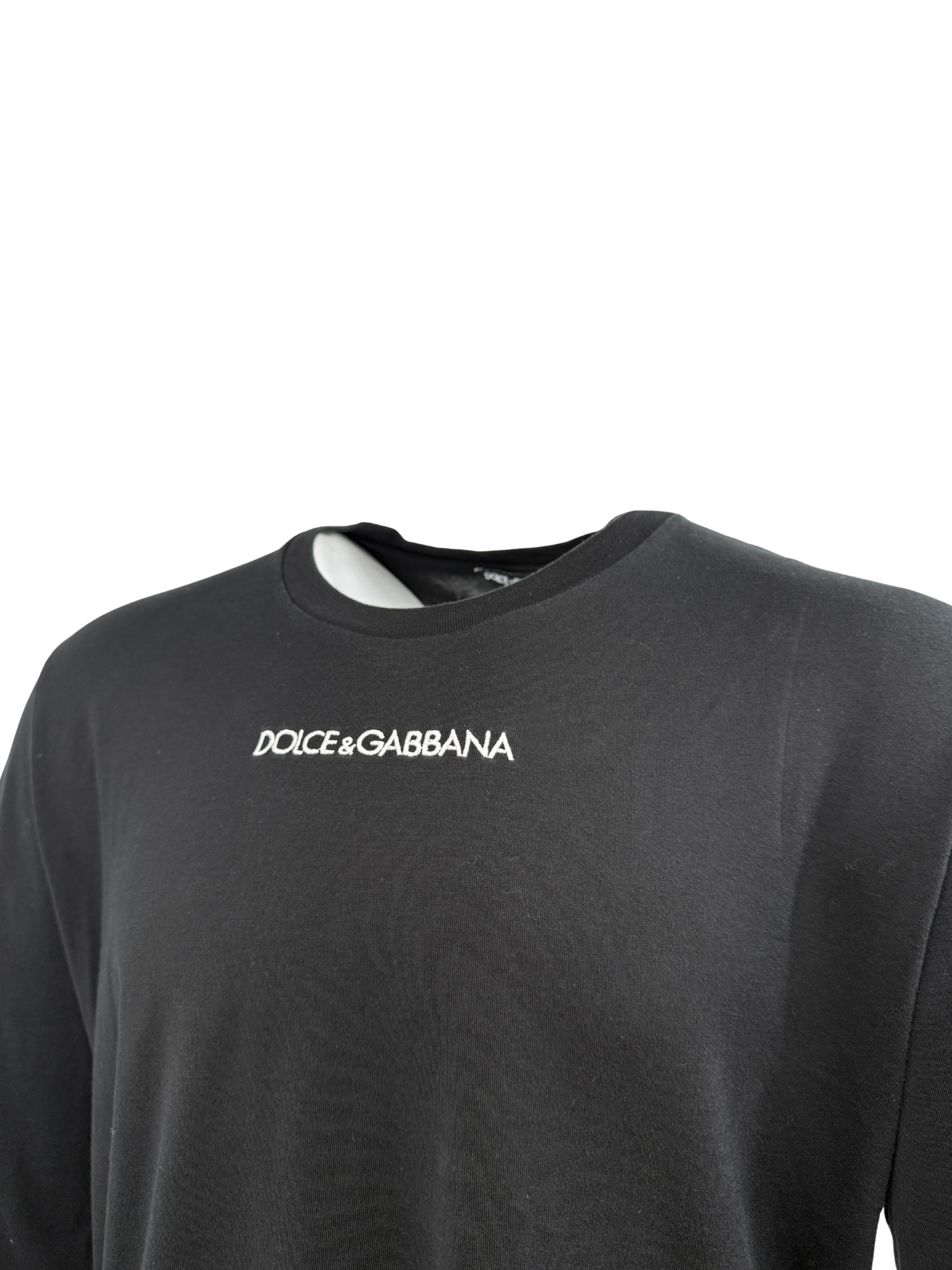 Dolce & Gabbana Embroidered Logo Long Sleeve T-Shirt - Black Dolce & Gabbana