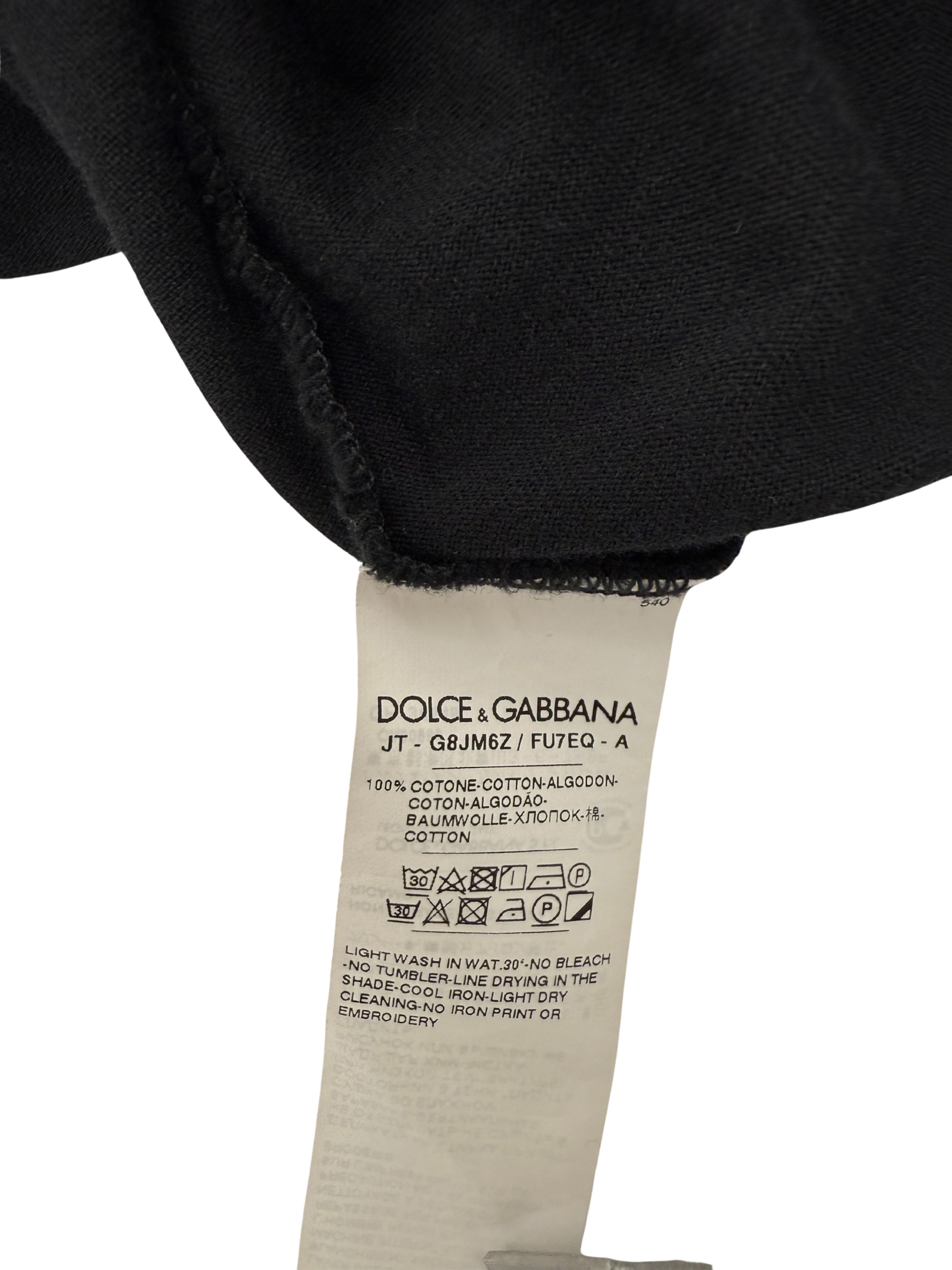 Dolce & Gabbana Embroidered Logo Long Sleeve T-Shirt - Black Dolce & Gabbana