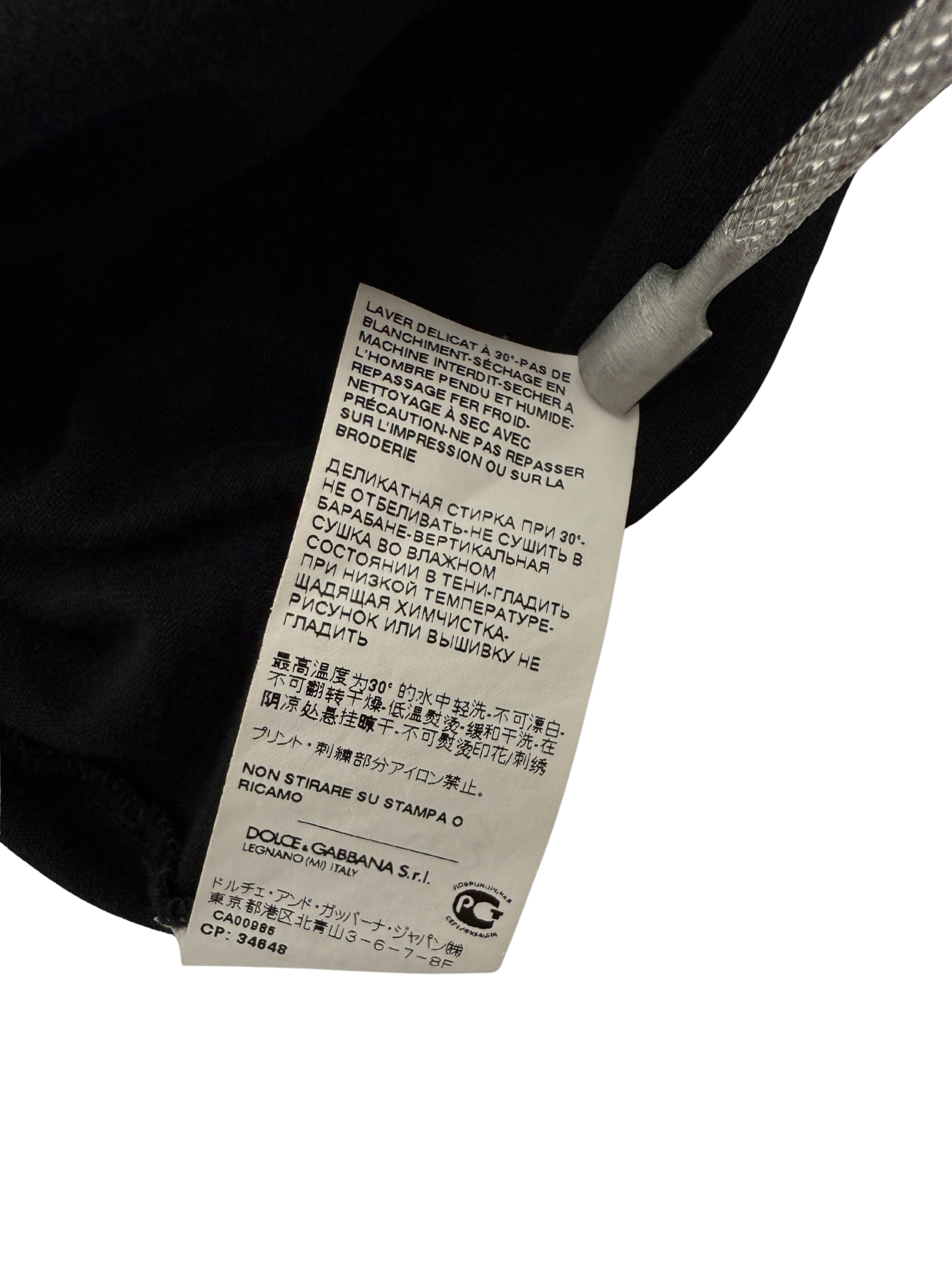 Dolce & Gabbana Embroidered Logo Long Sleeve T-Shirt - Black Dolce & Gabbana