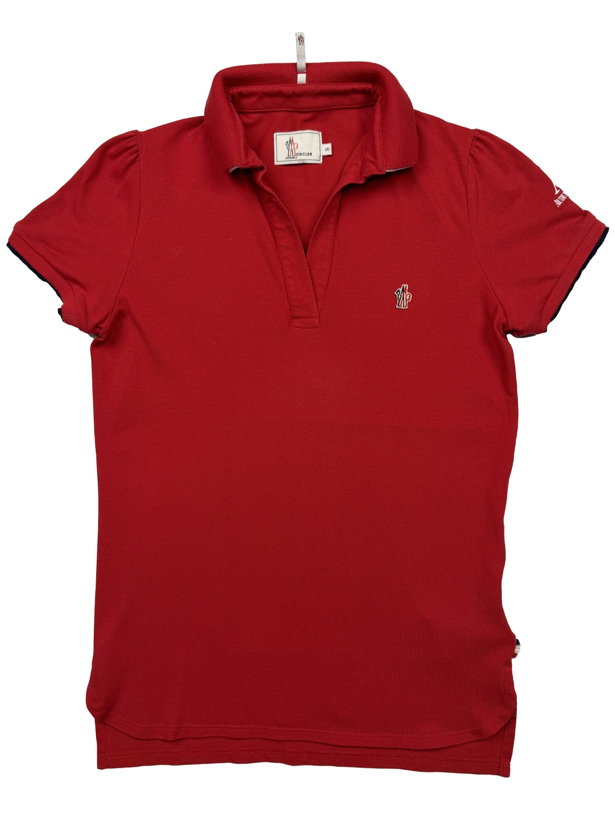 Moncler Grenoble Double Collar Polo - Red Moncler