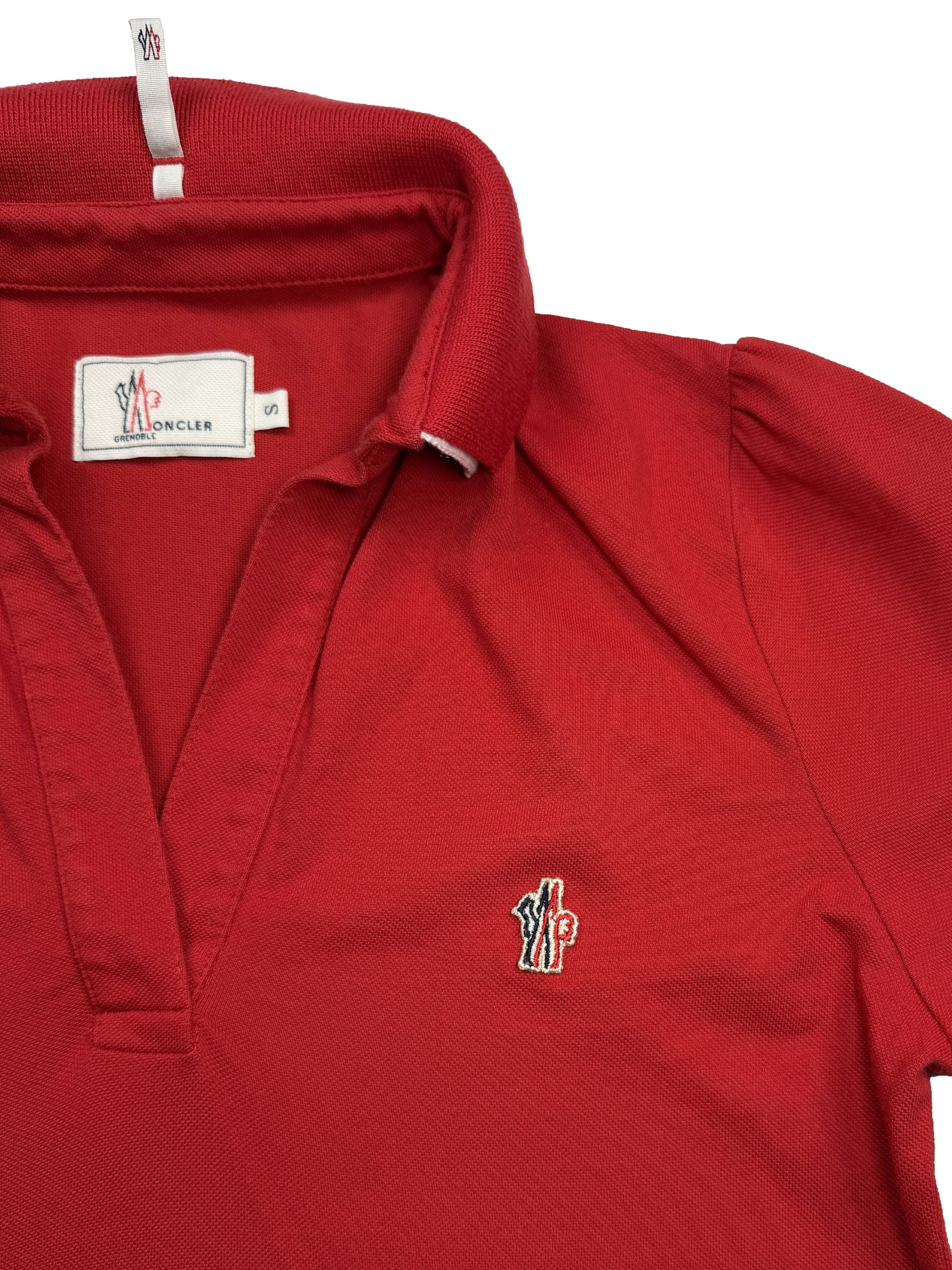 Moncler Grenoble Double Collar Polo - Red Moncler