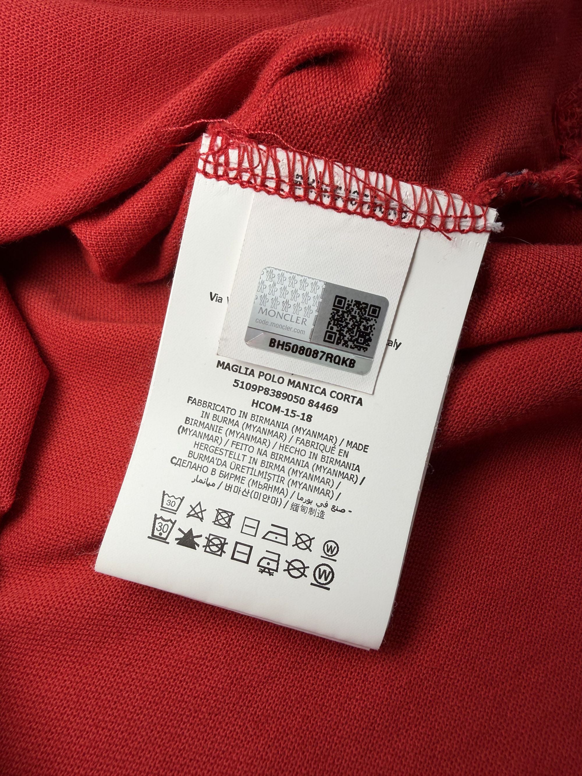 Moncler Grenoble Double Collar Polo - Red Moncler