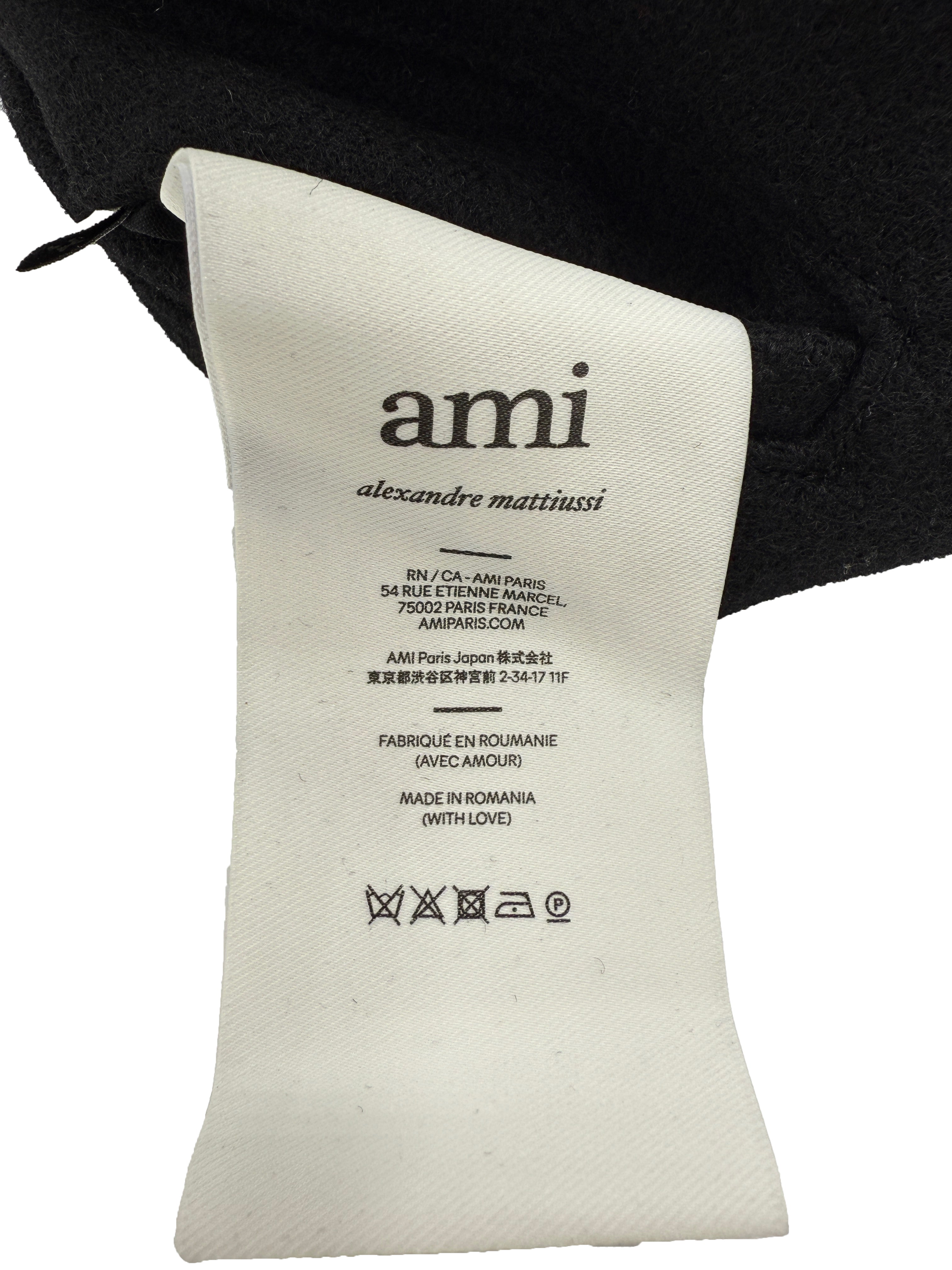 AMI Paris Blouson Zipped Bomber Jacket - Black AMI PARIS