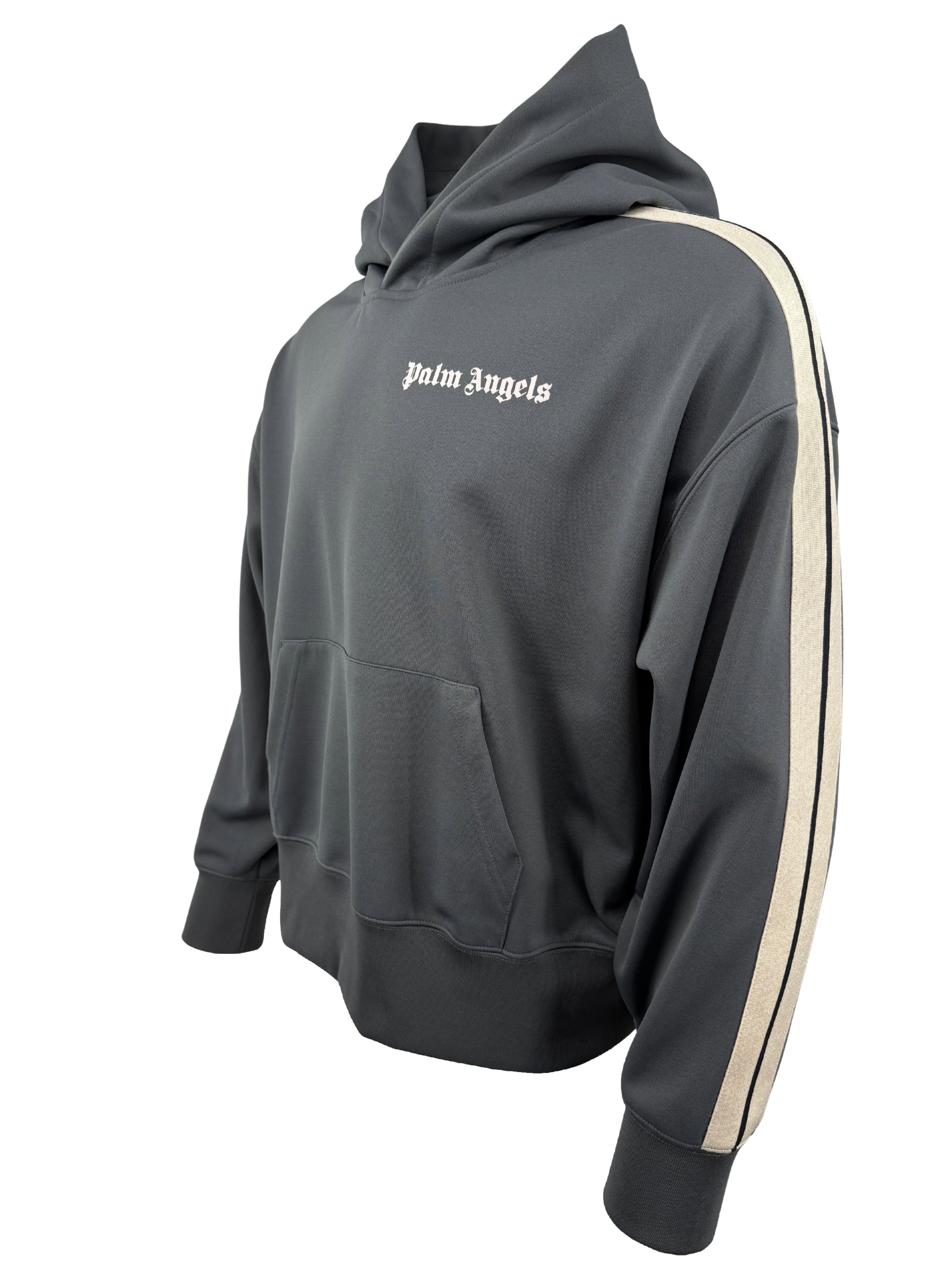 Palm Angels Side Stripe Logo Hoodie - Grey