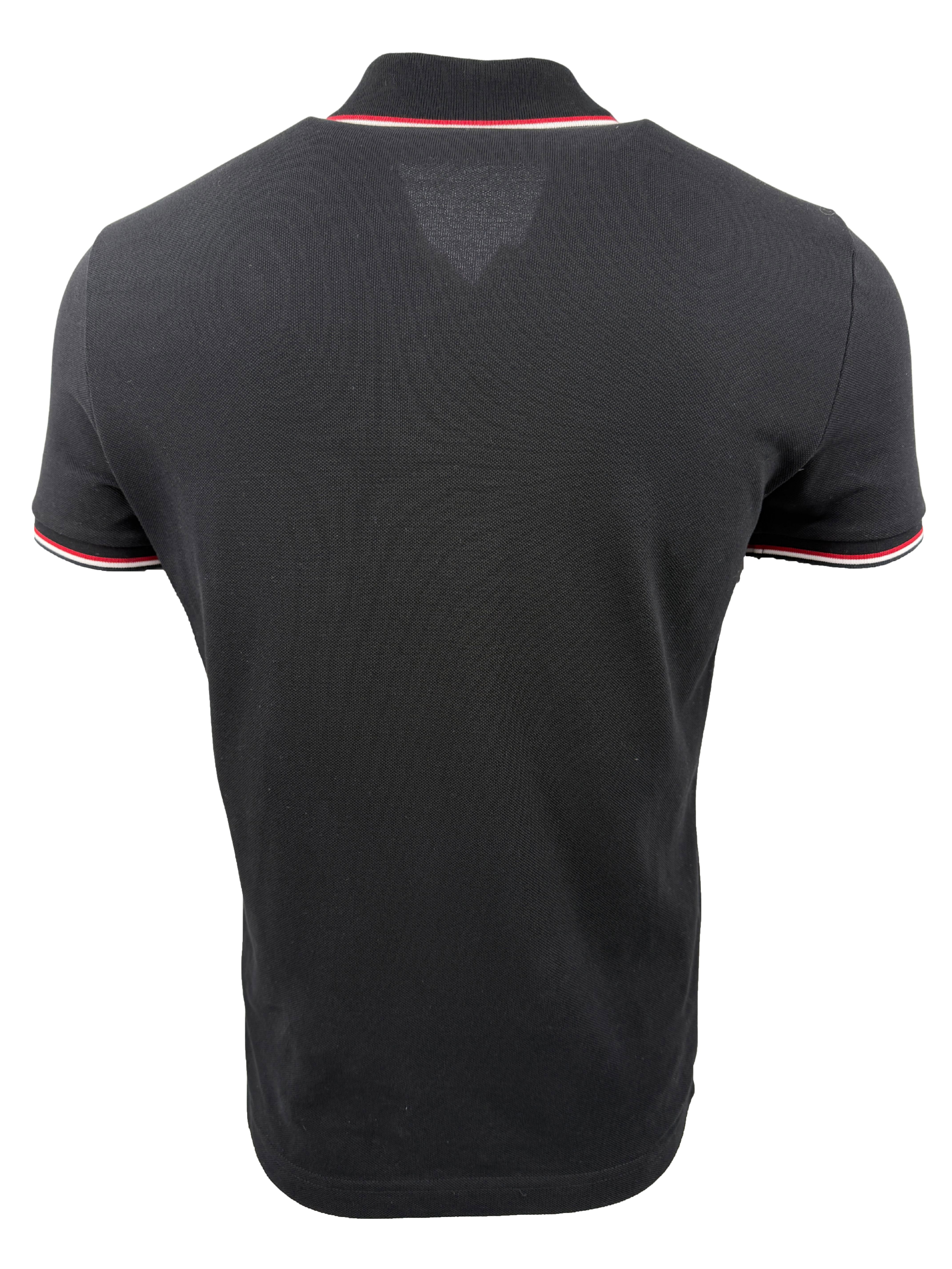 Moncler Tricolour Badge Polo - Black Moncler