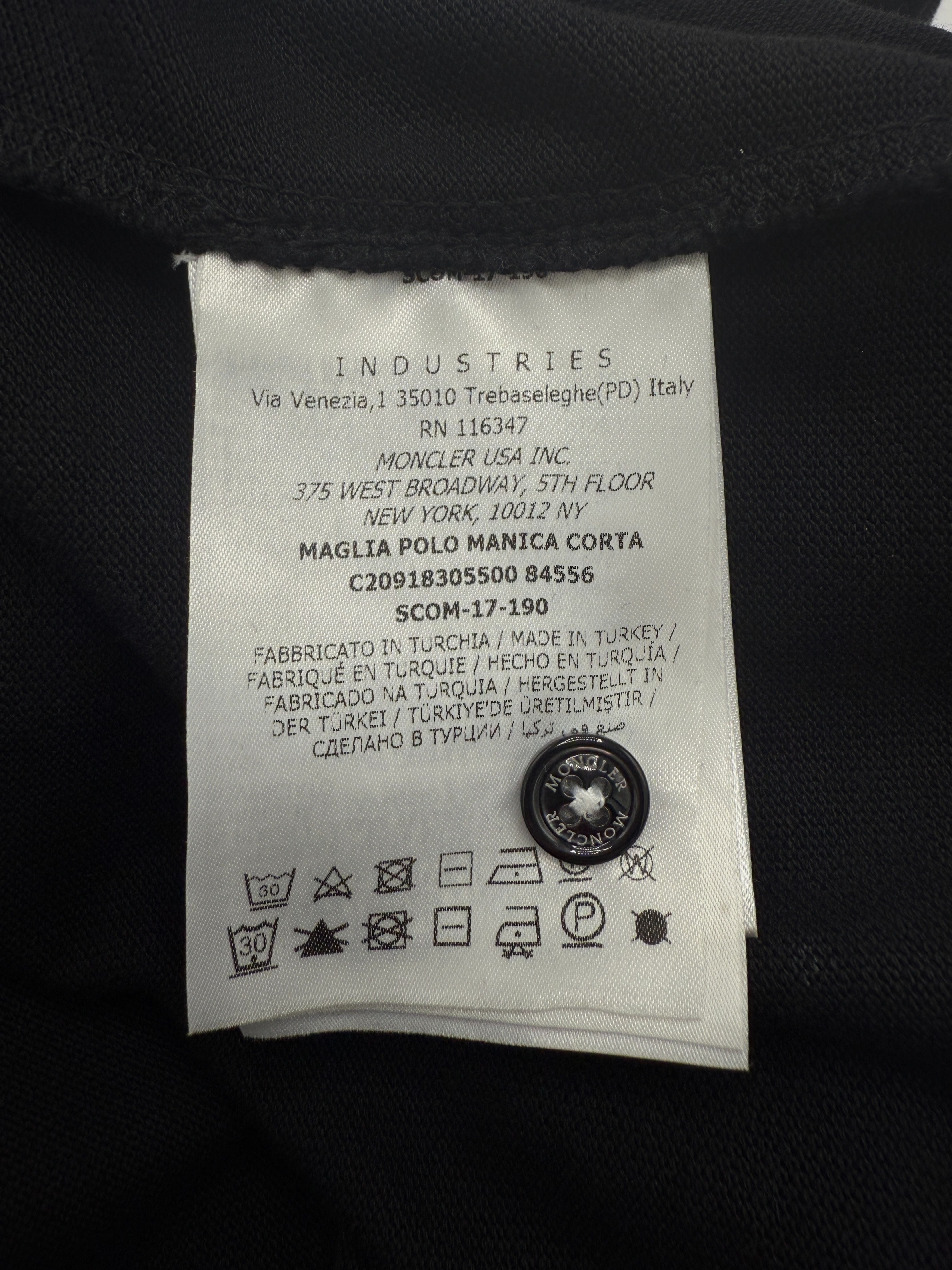 Moncler Tricolour Badge Polo - Black Moncler