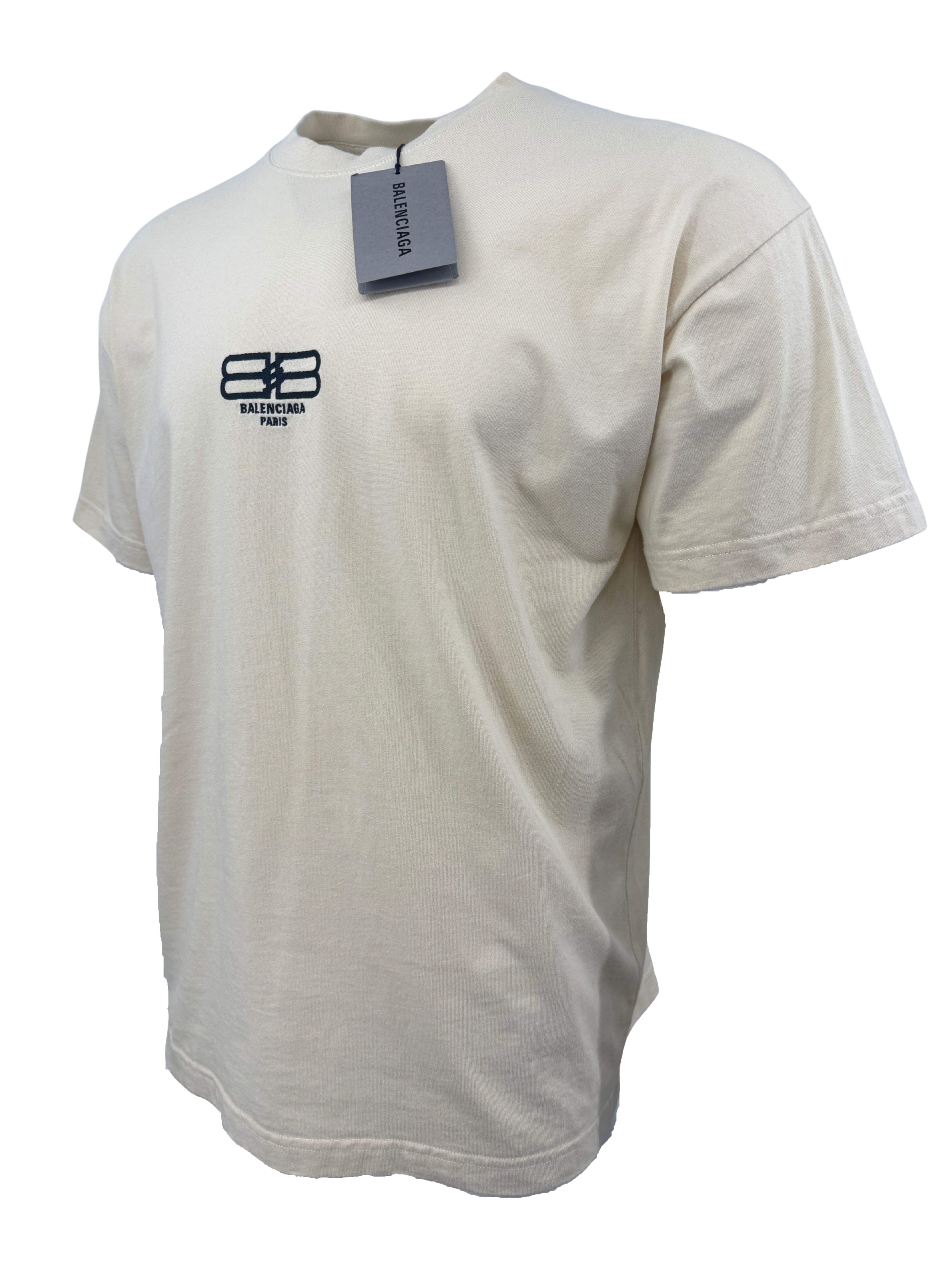 Balenciaga BB Paris Icon T-Shirt - Cream Balenciaga
