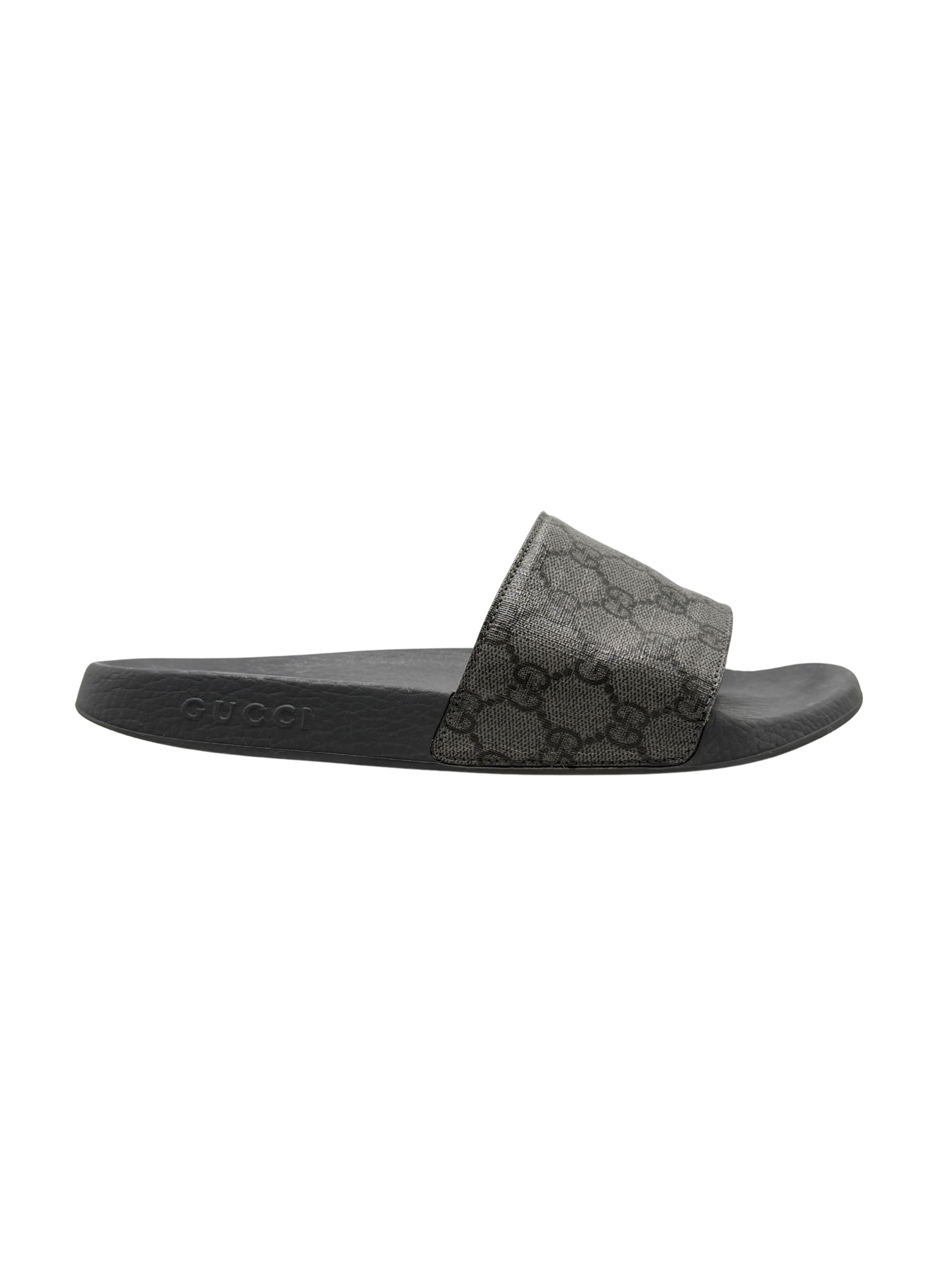 Gucci GG Supreme Sliders - Grey Gucci