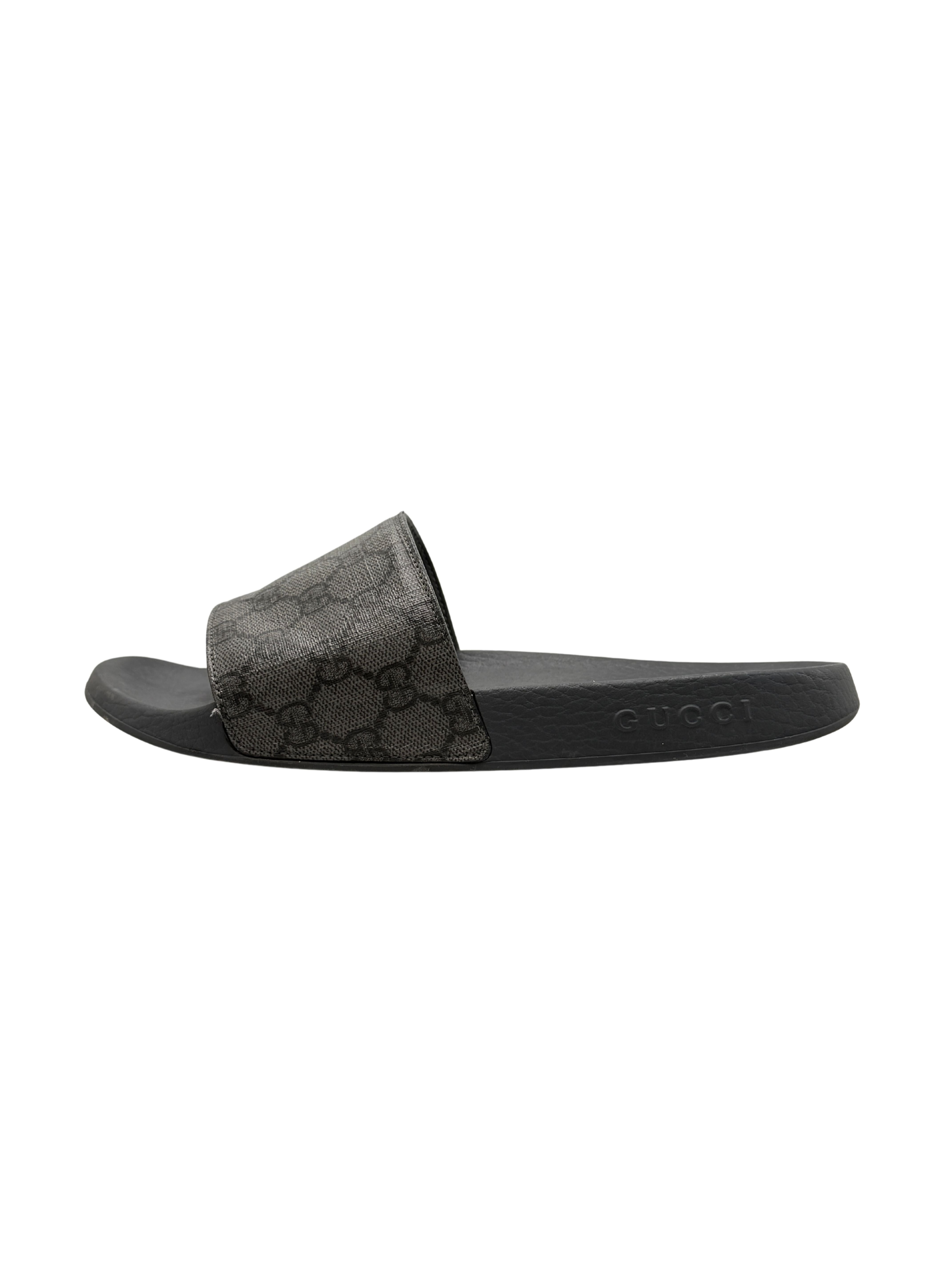 Gucci GG Supreme Sliders - Grey Gucci