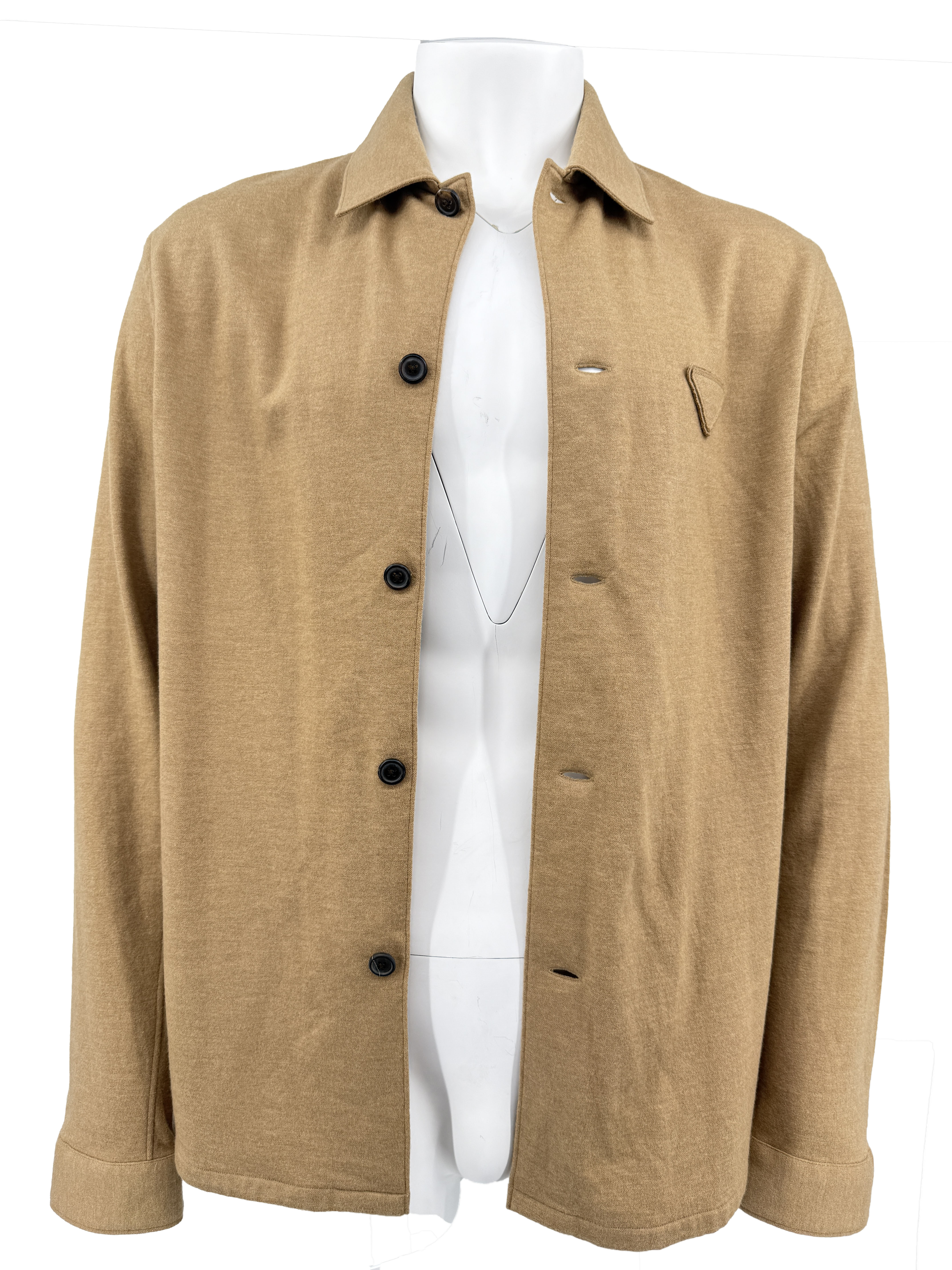 Prada Wool Blend Logo Shirt - Beige