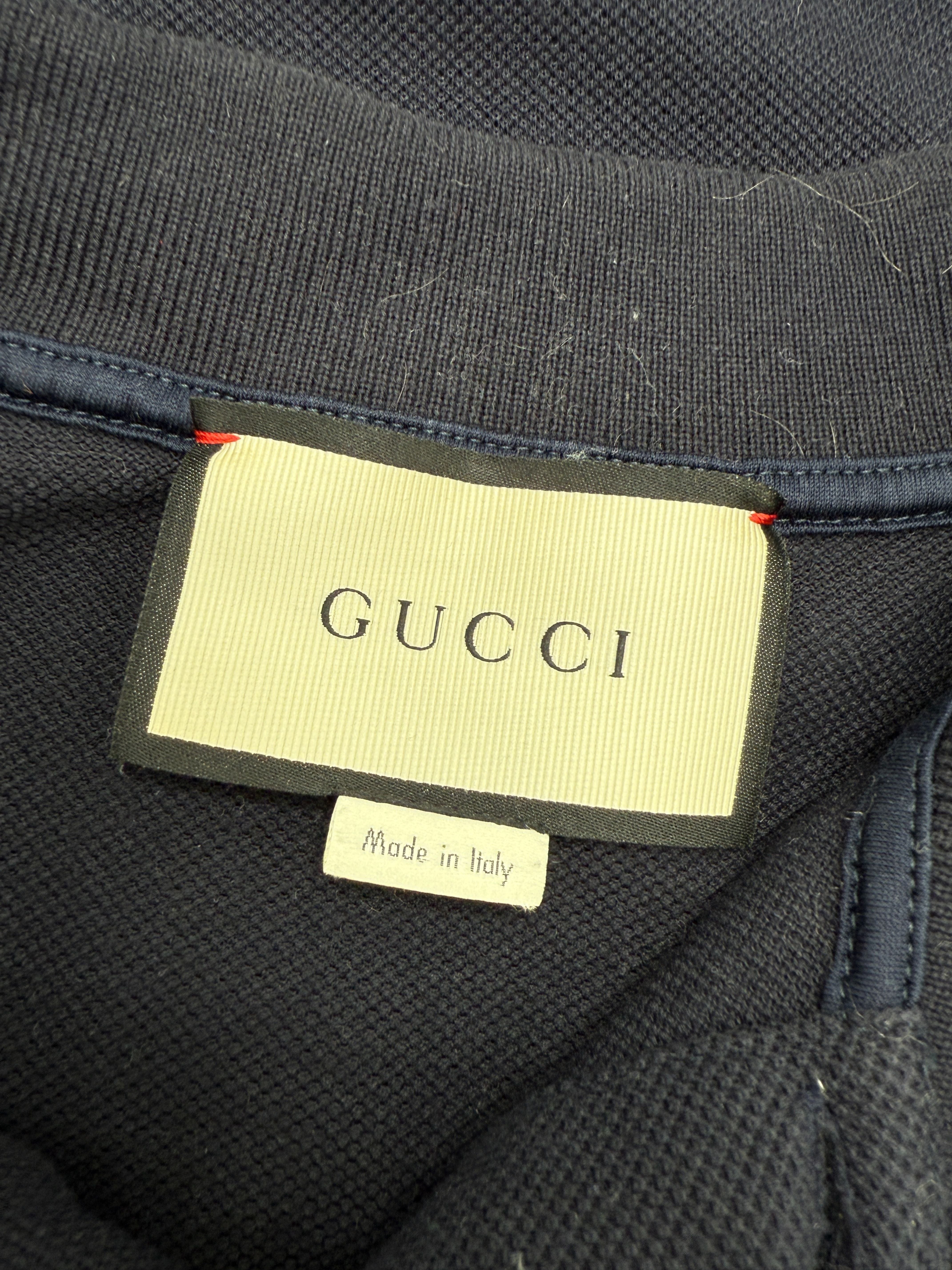 Gucci Embroidered Collar Polo - Navy Gucci