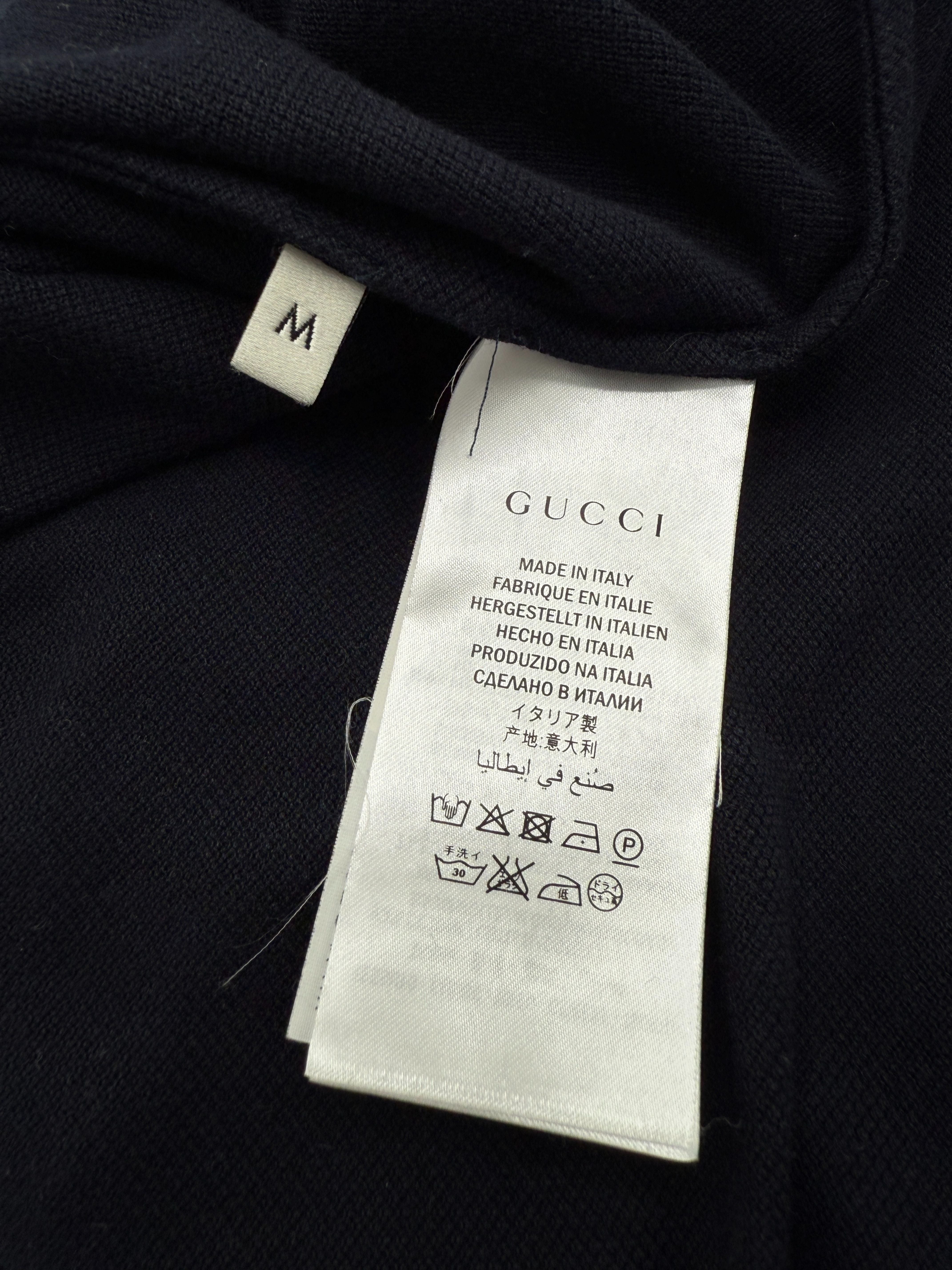 Gucci Embroidered Collar Polo - Navy Gucci