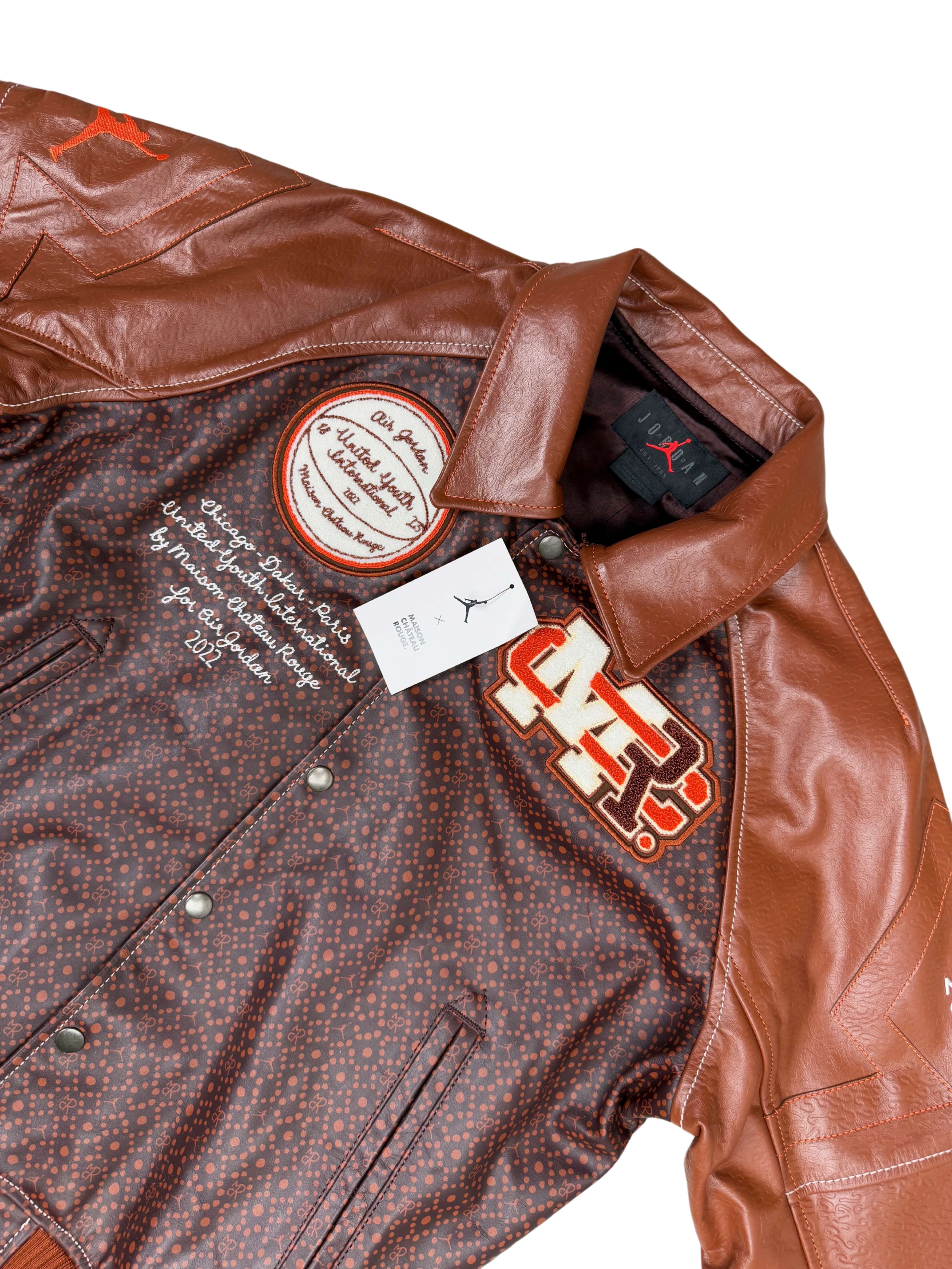 Jordan x Maison Chateau Rouge Leather Flight Jacket - Brown (Unused)
