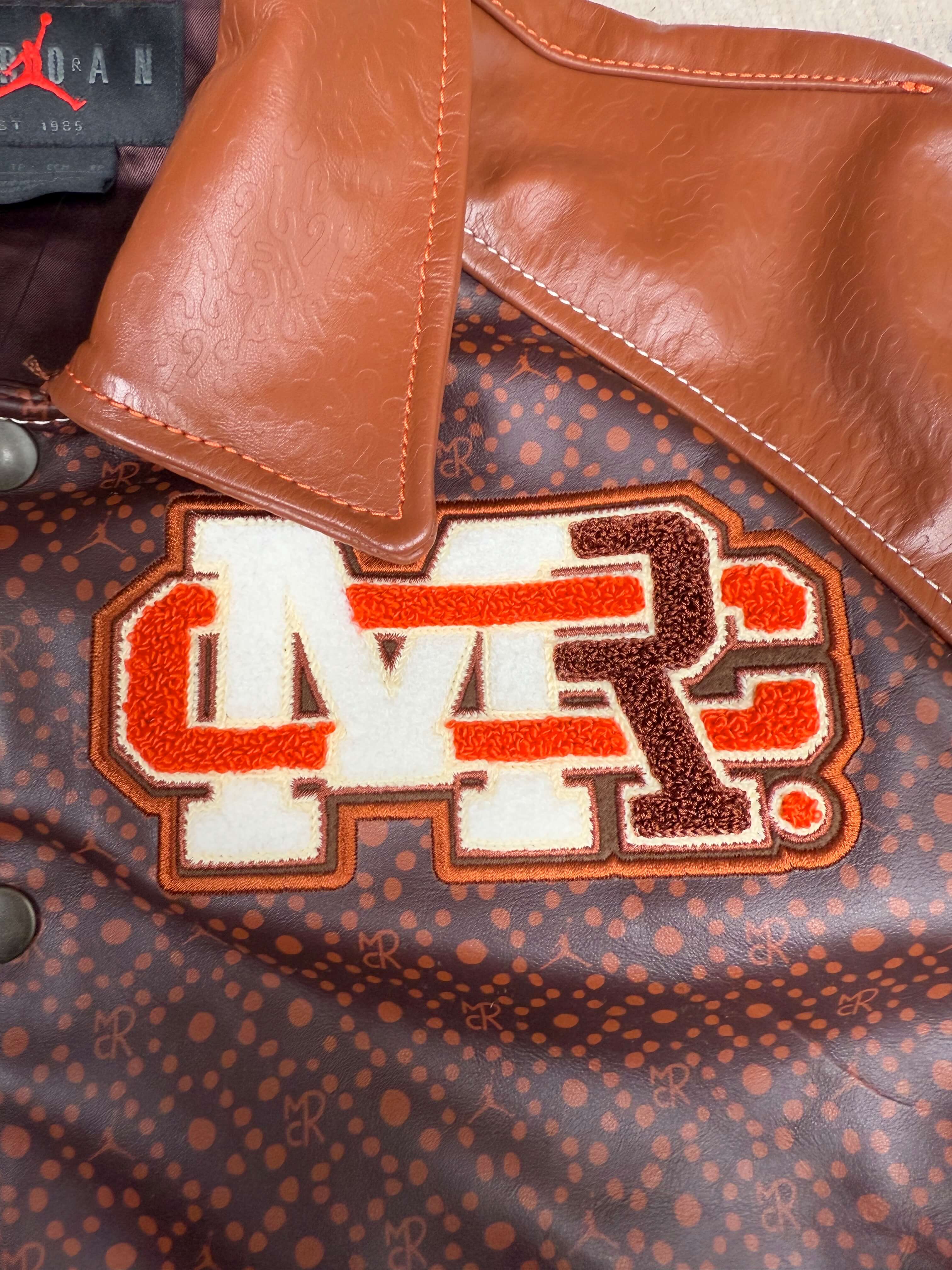Jordan x Maison Chateau Rouge Leather Flight Jacket - Brown (Unused)