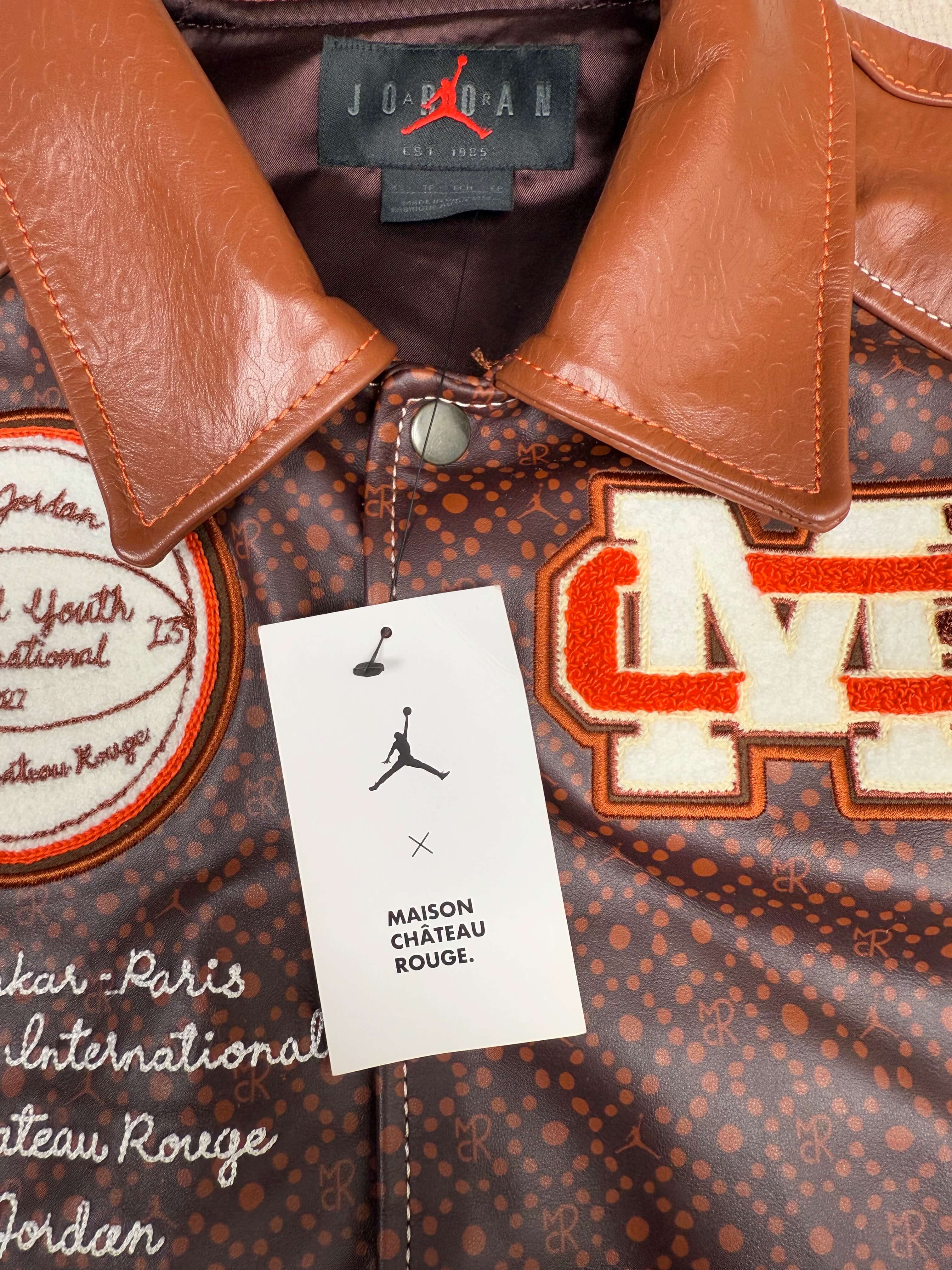 Jordan x Maison Chateau Rouge Leather Flight Jacket - Brown (Unused)