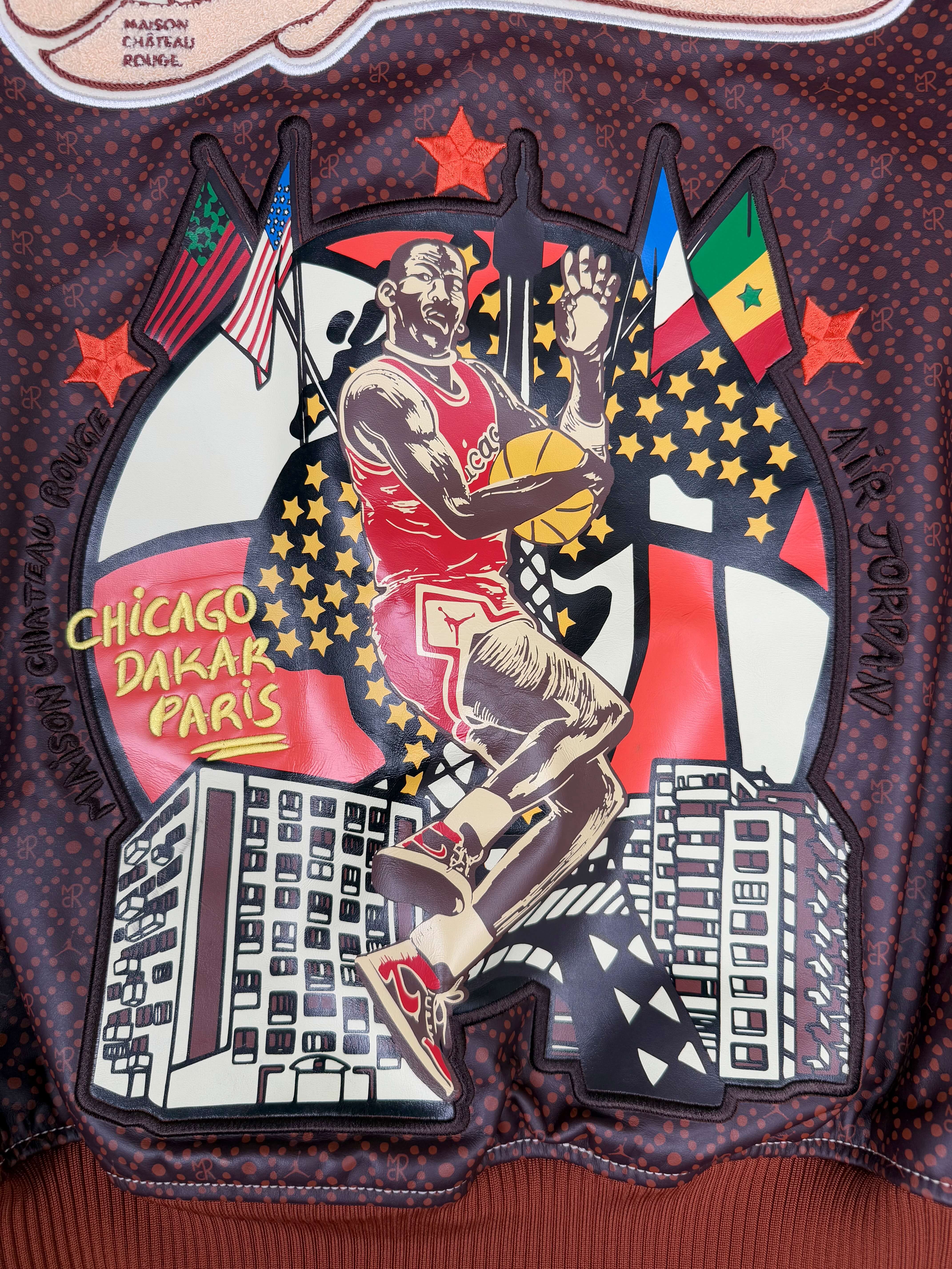 Jordan x Maison Chateau Rouge Leather Flight Jacket - Brown (Unused)