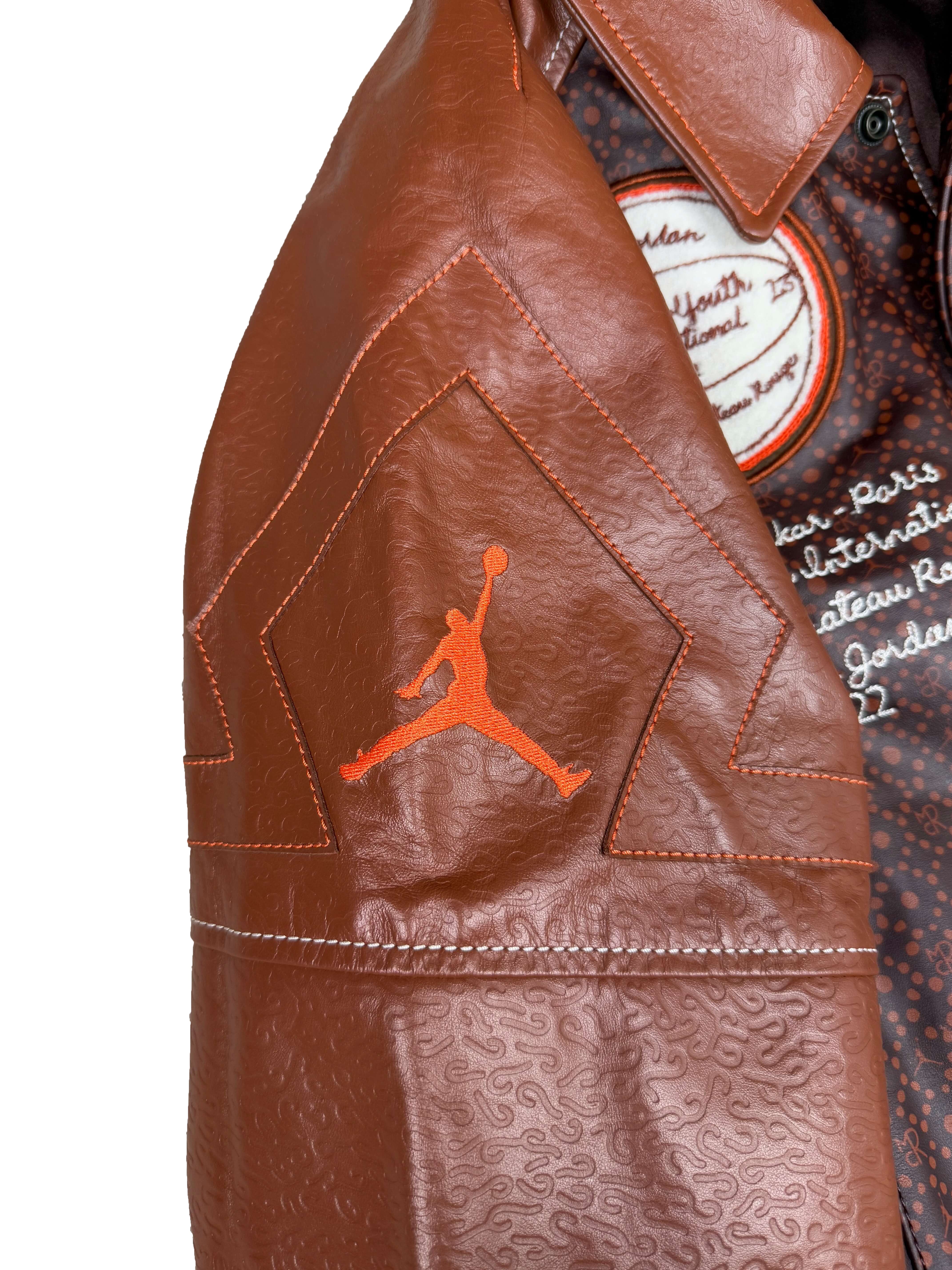 Jordan x Maison Chateau Rouge Leather Flight Jacket - Brown (Unused)