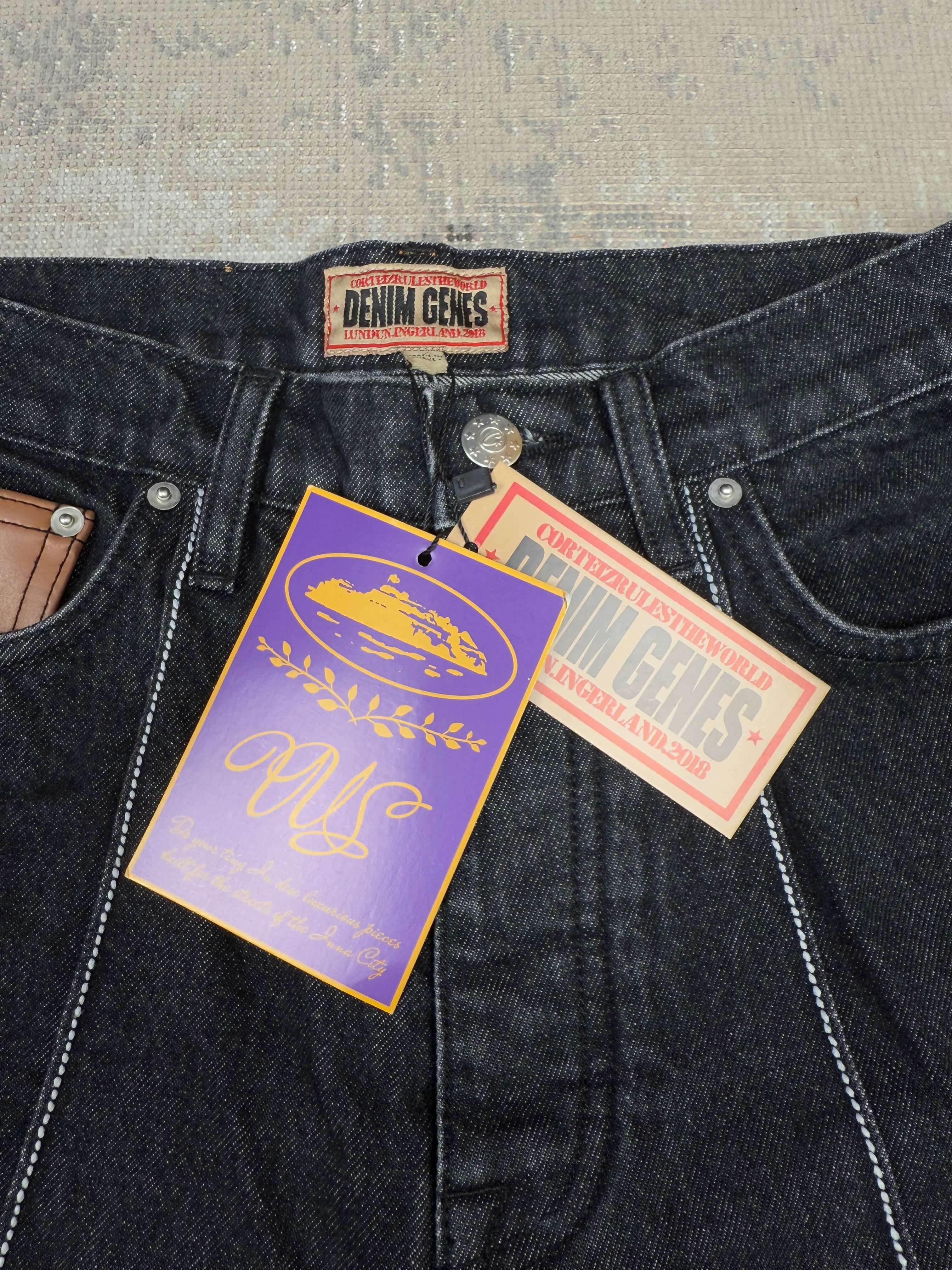 Corteiz C-Star Stitch Down Jeans - Black Denim (Unused) Corteiz