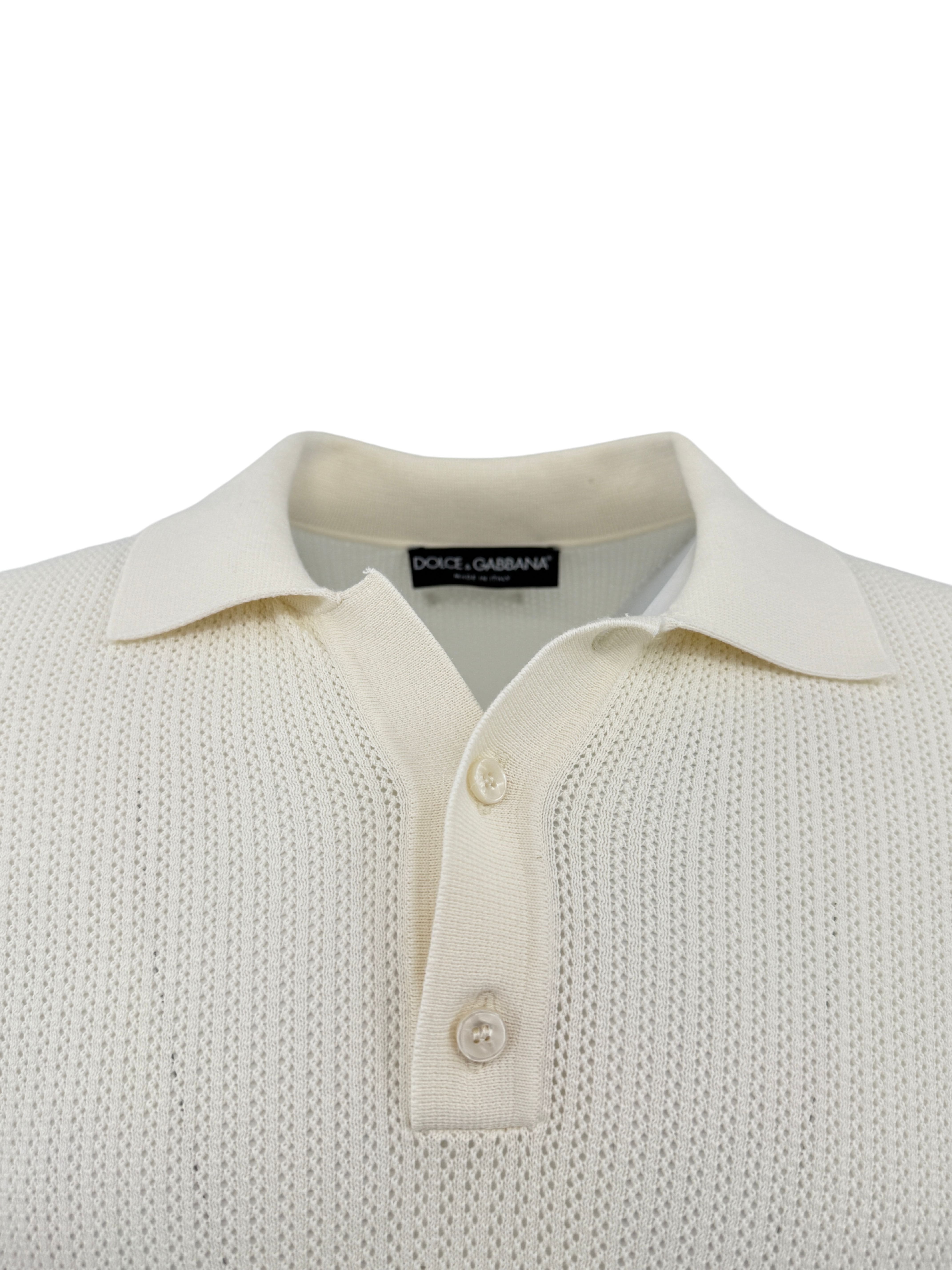 Dolce & Gabanna Knit Polo - Cream Dolce & Gabbana