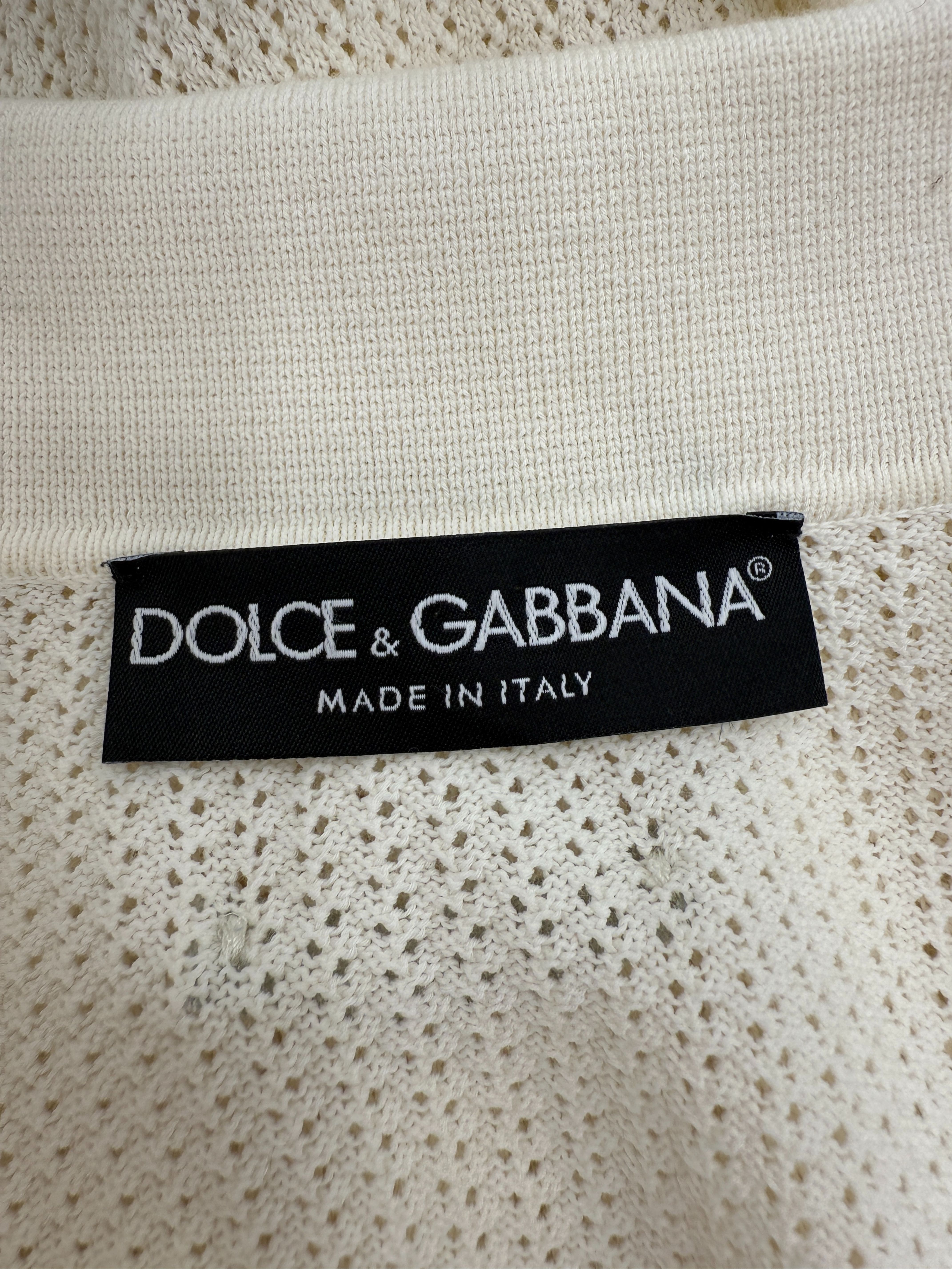 Dolce & Gabanna Knit Polo - Cream Dolce & Gabbana