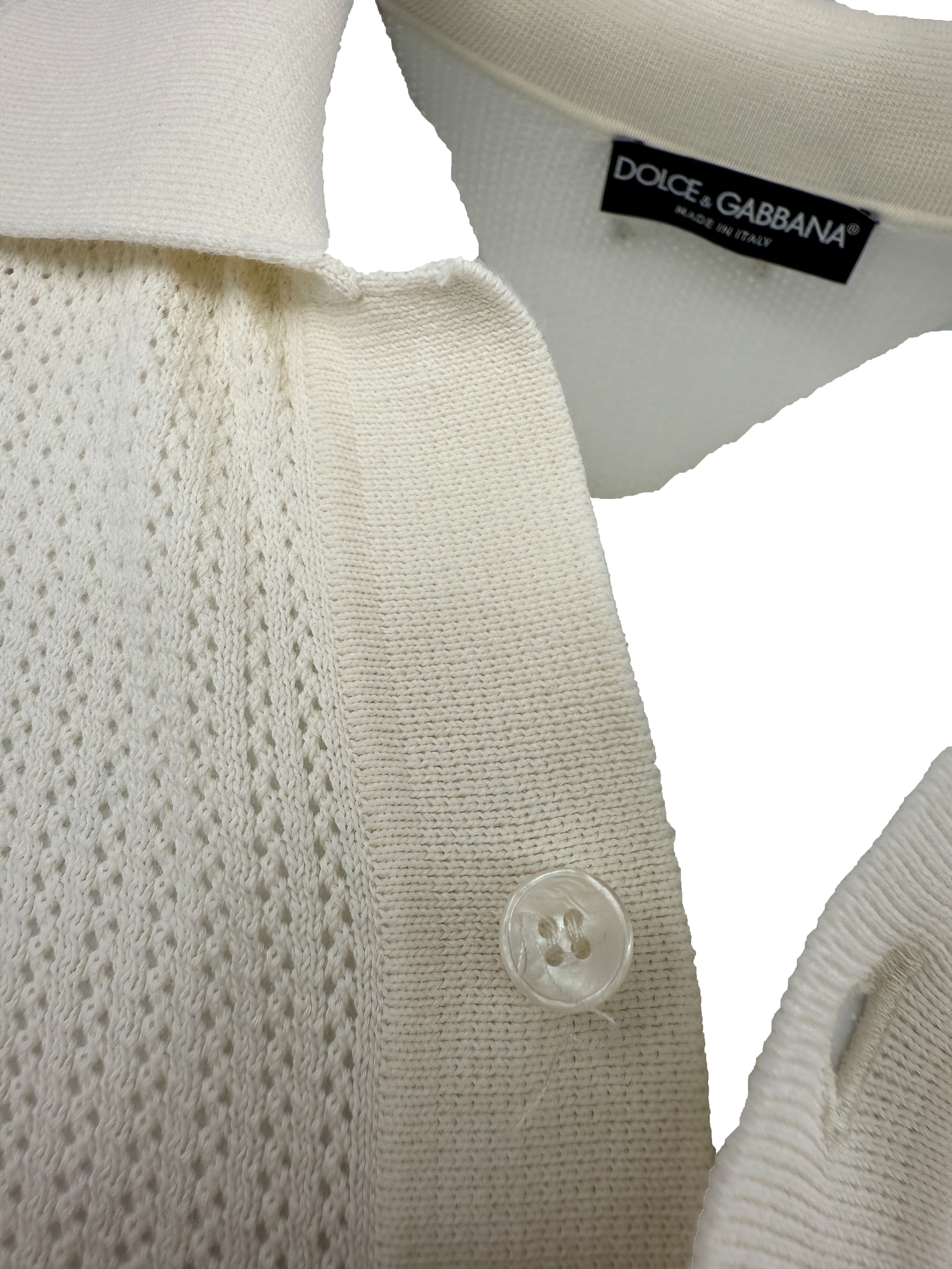 Dolce & Gabanna Knit Polo - Cream Dolce & Gabbana