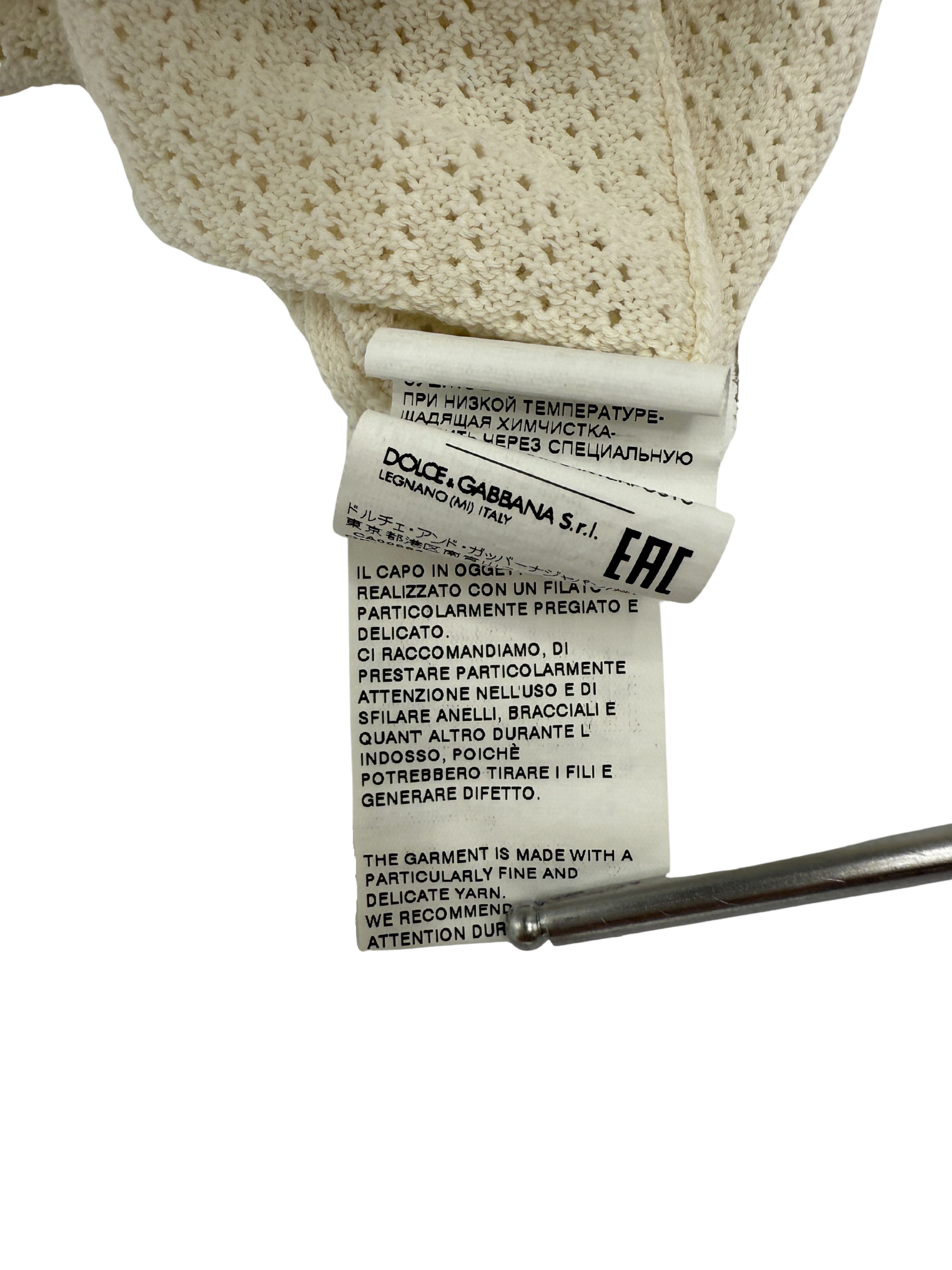 Dolce & Gabanna Knit Polo - Cream Dolce & Gabbana