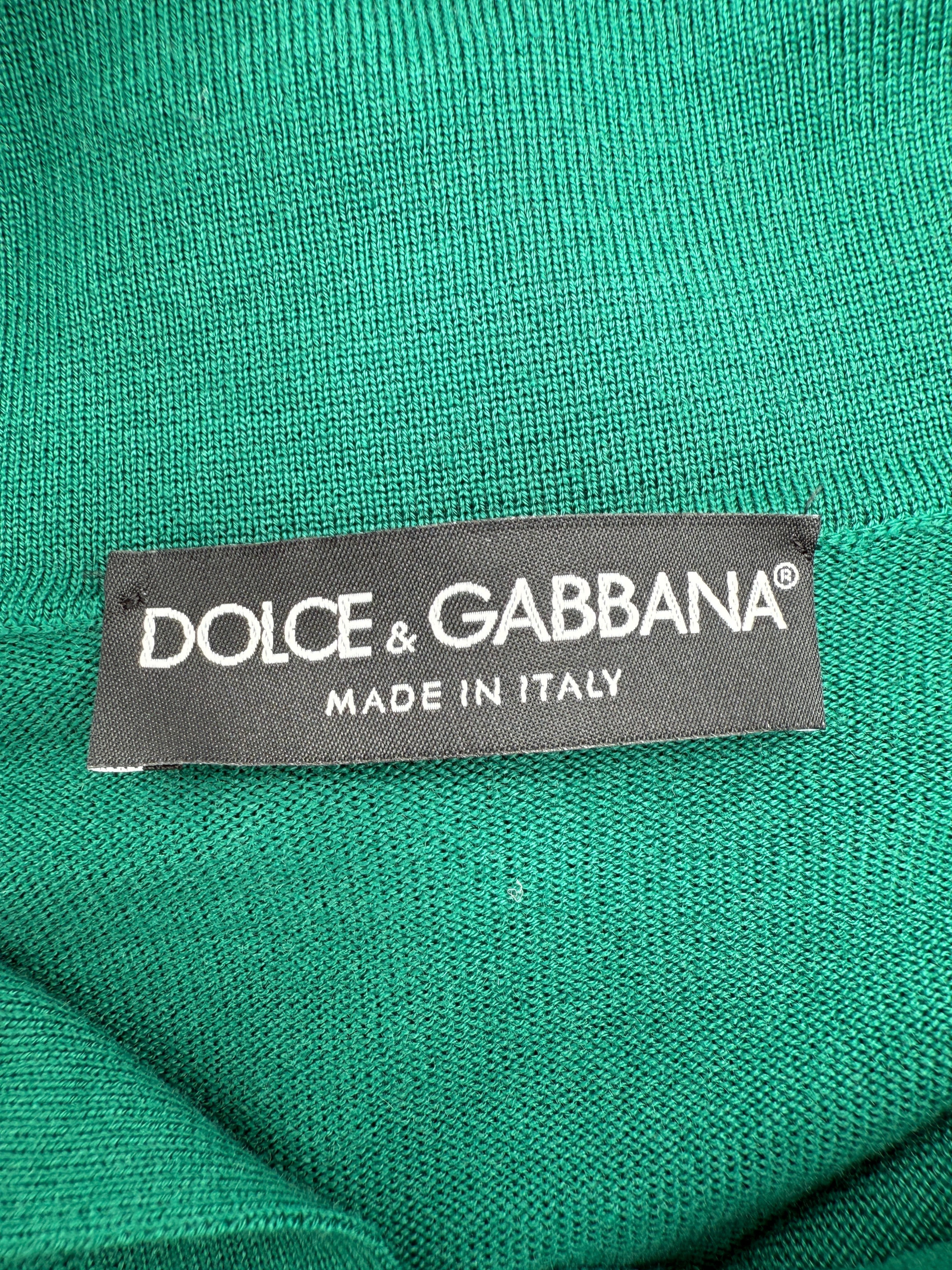 Dolce & Gabbana Wool Logo Polo - Pine Green Dolce & Gabbana