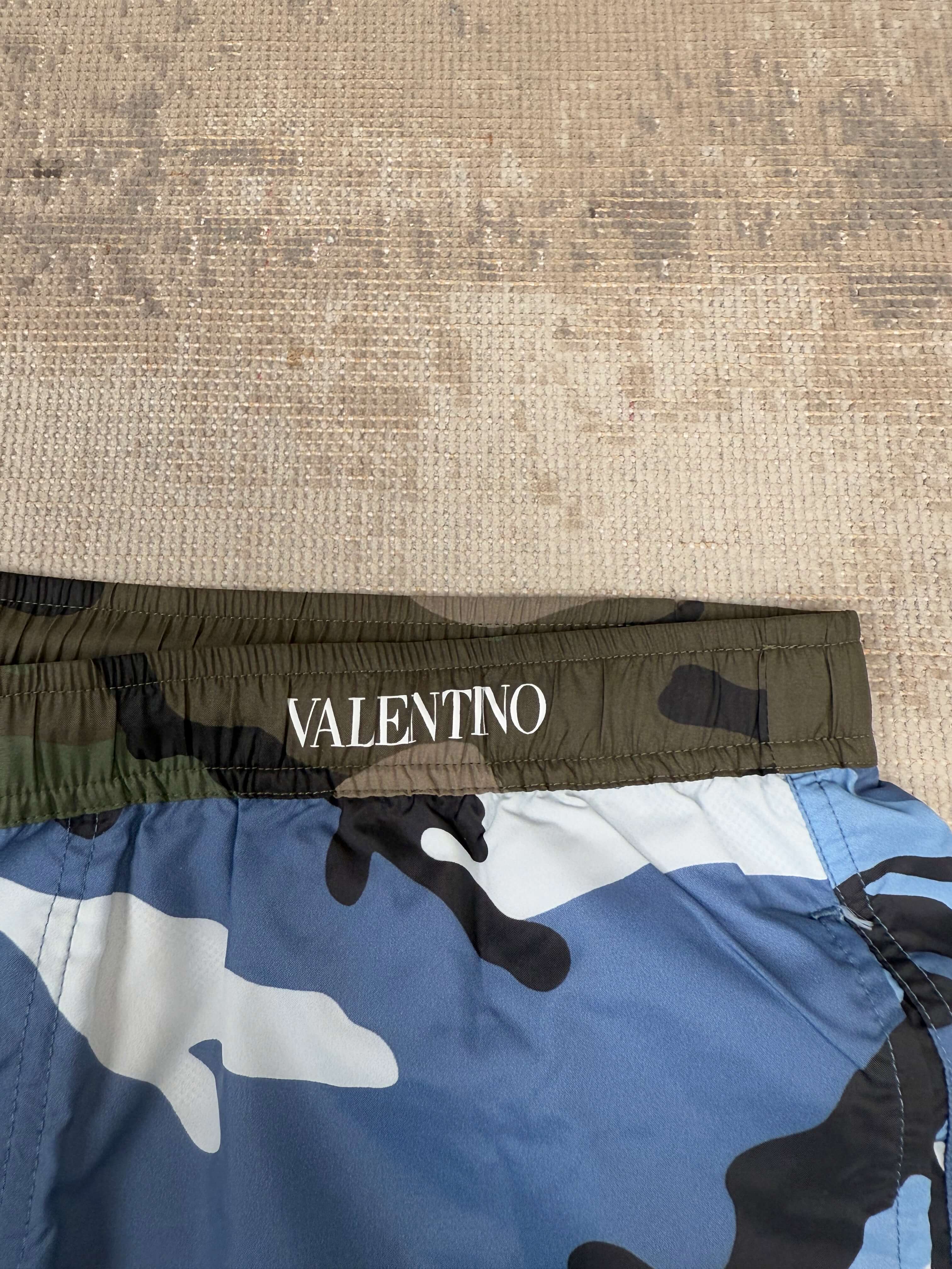 Valentino Camo Swim Shorts - Blue Valentino