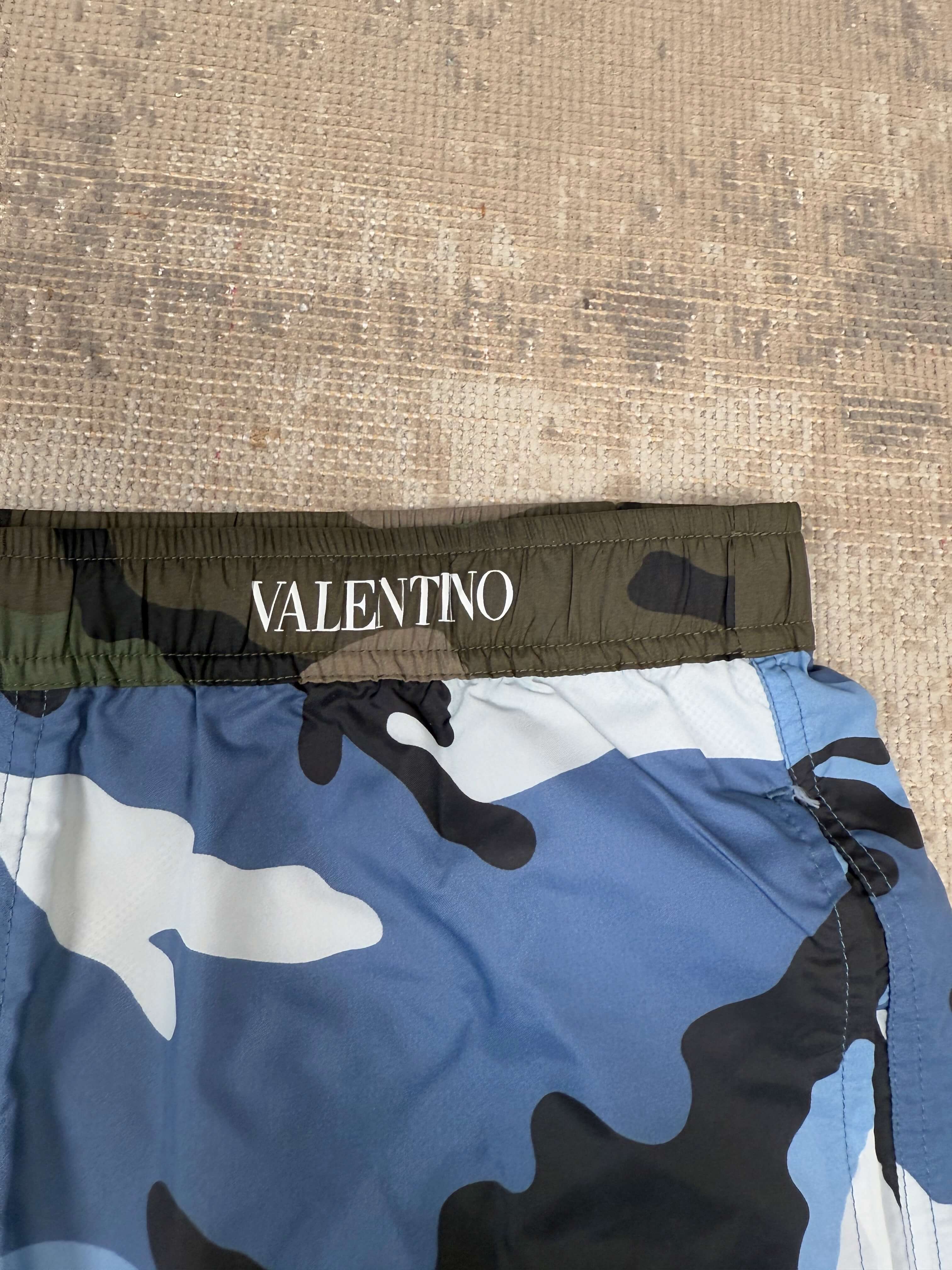 Valentino Camo Swim Shorts - Blue Valentino