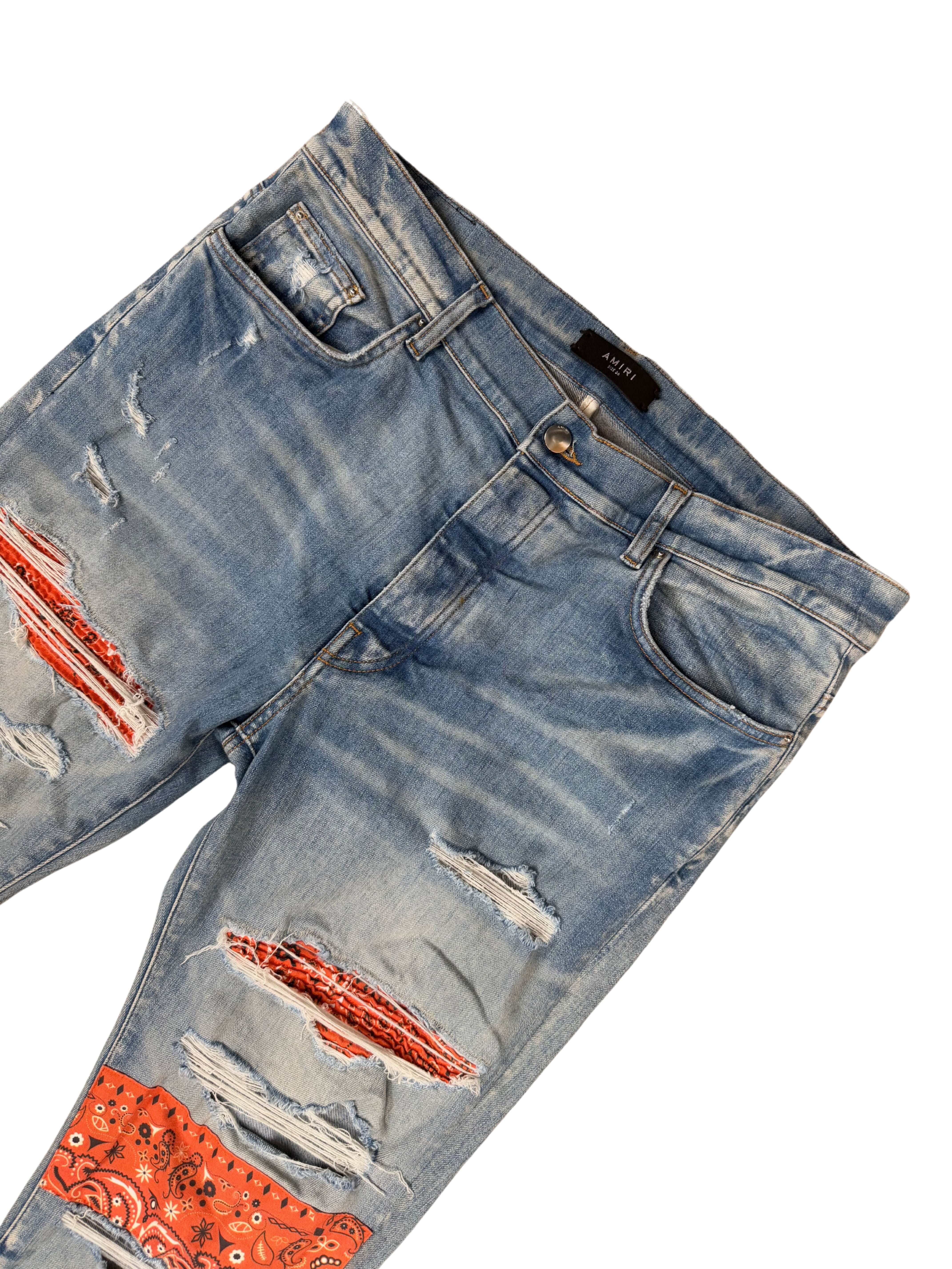 Amiri Bandana Jeans - Light Denim