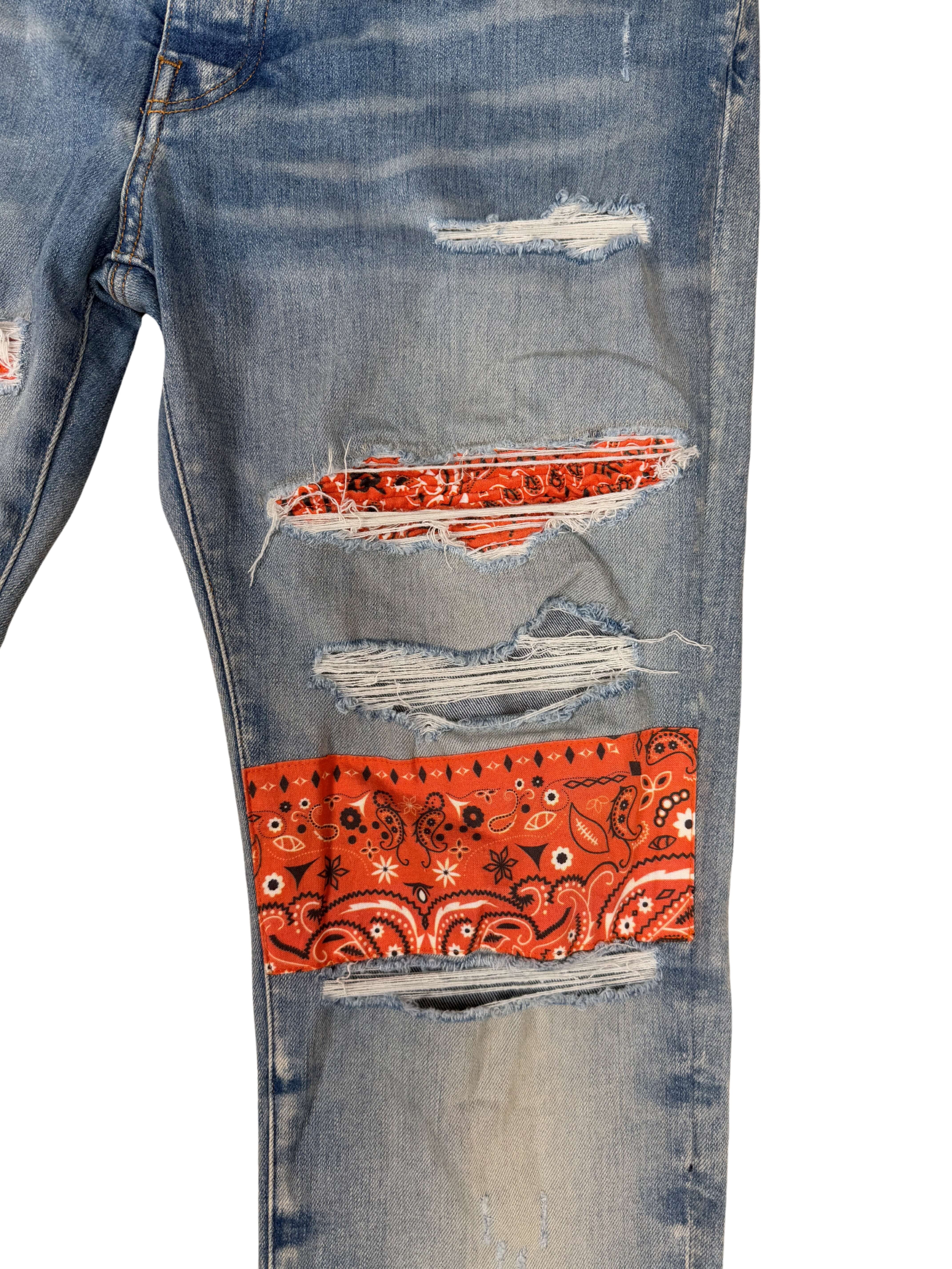 Amiri Bandana Jeans - Light Denim