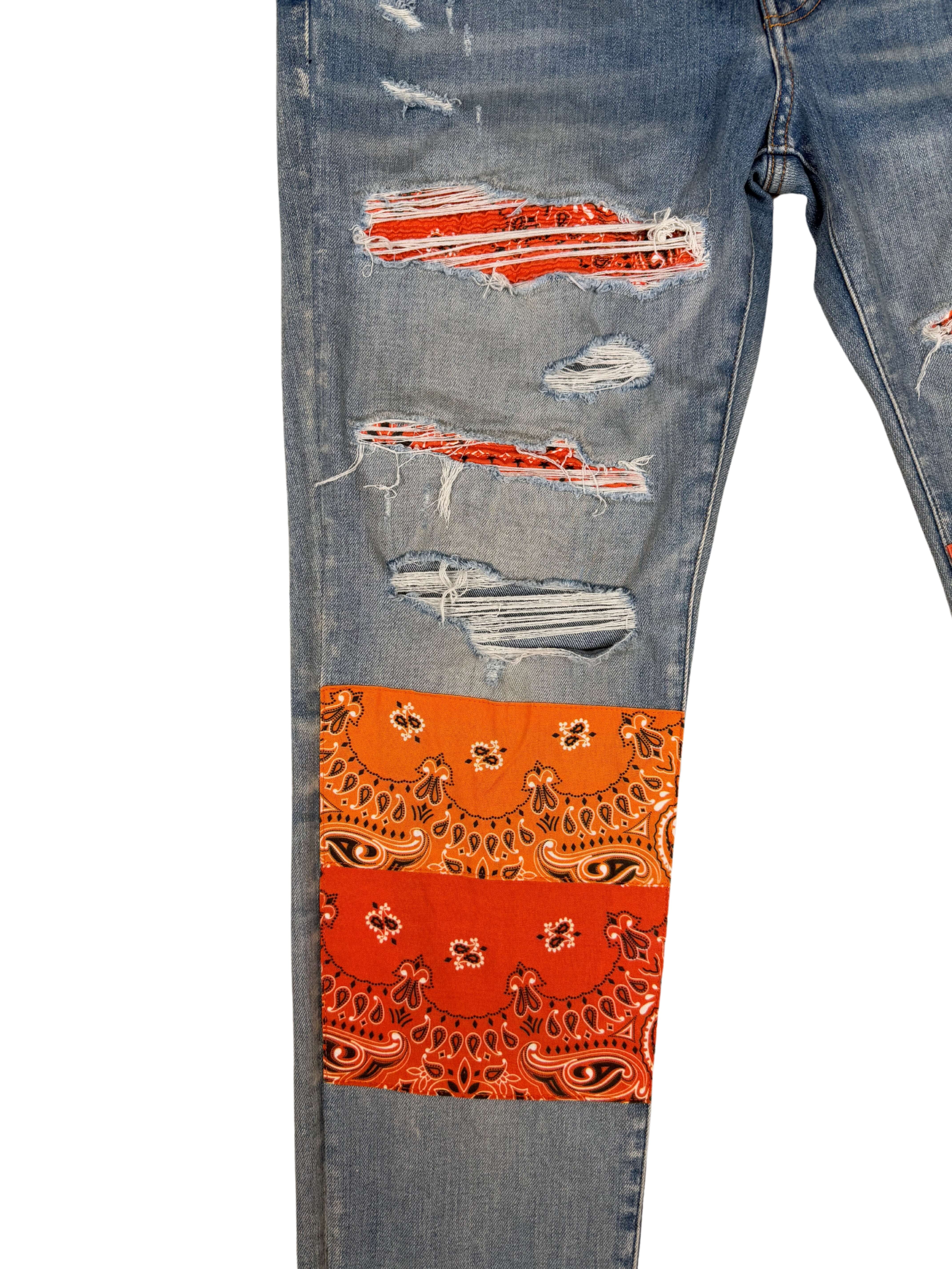 Amiri Bandana Jeans - Light Denim
