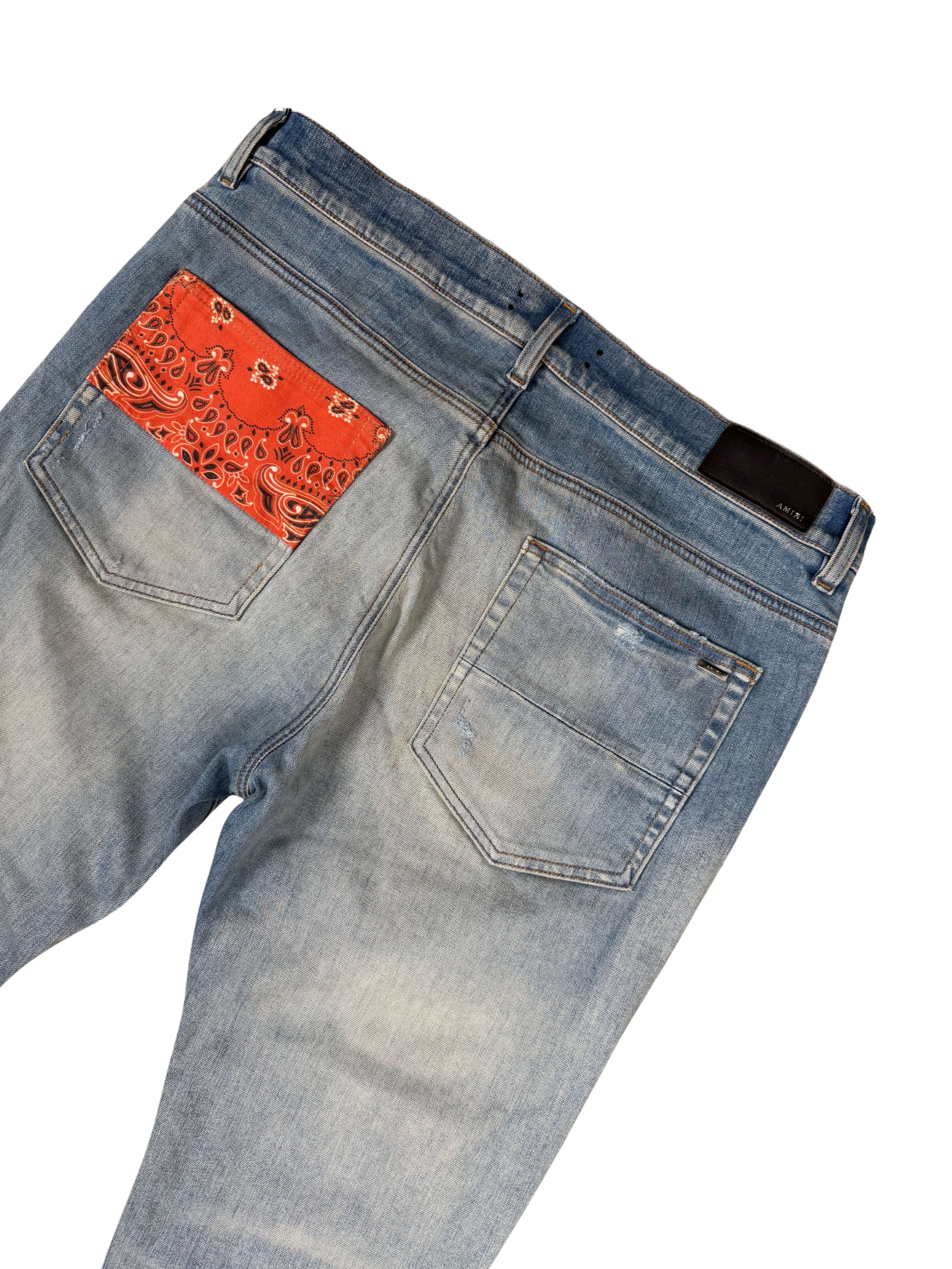 Amiri Bandana Jeans - Light Denim