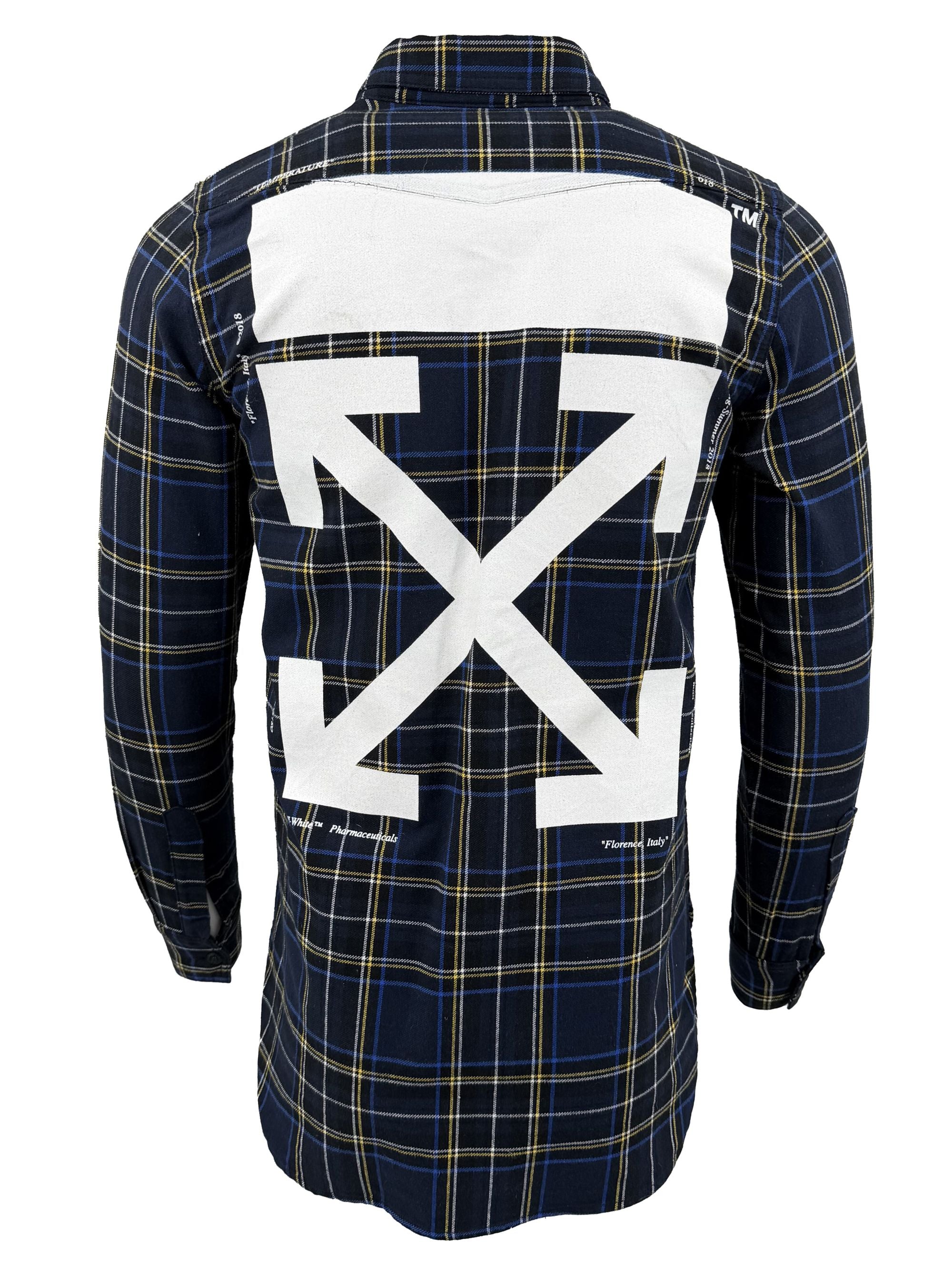 Off White Check Overshirt - Navy Off-White