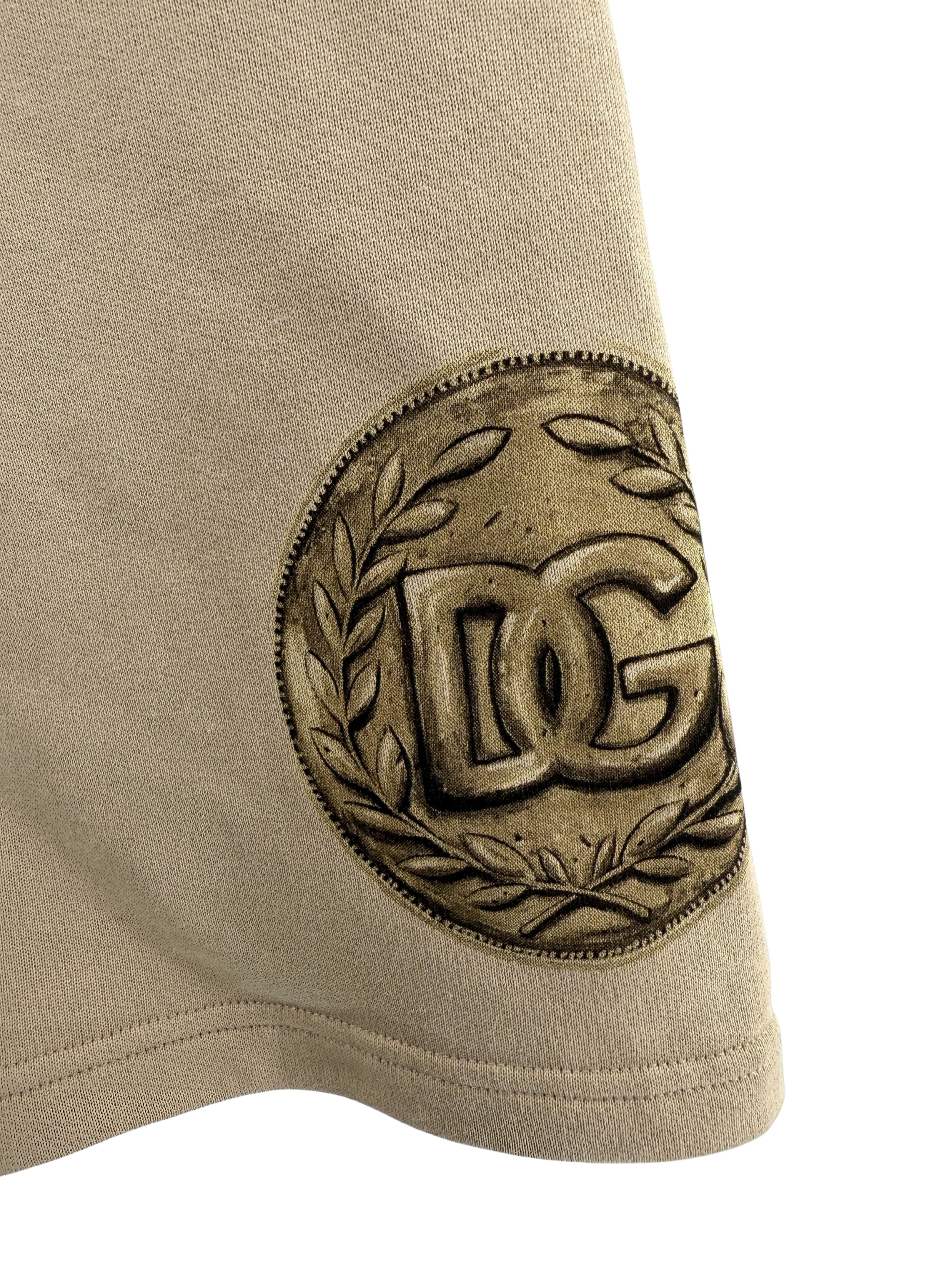 Dolce and Gabbana Logo Cotton Sweat Shorts - Sand Dolce & Gabbana