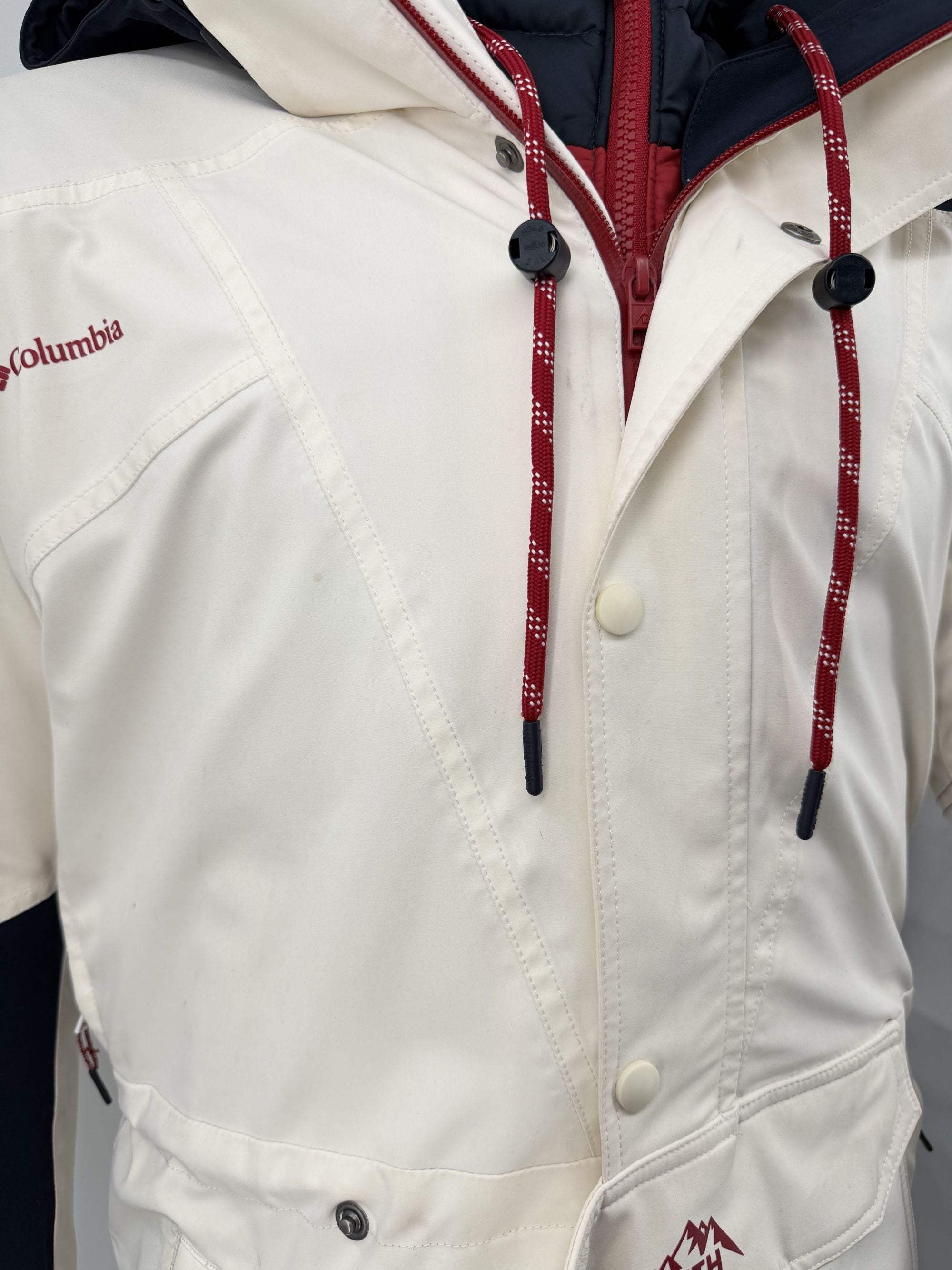 KITH X Columbia Shell + Down Jacket - White/Red KITH