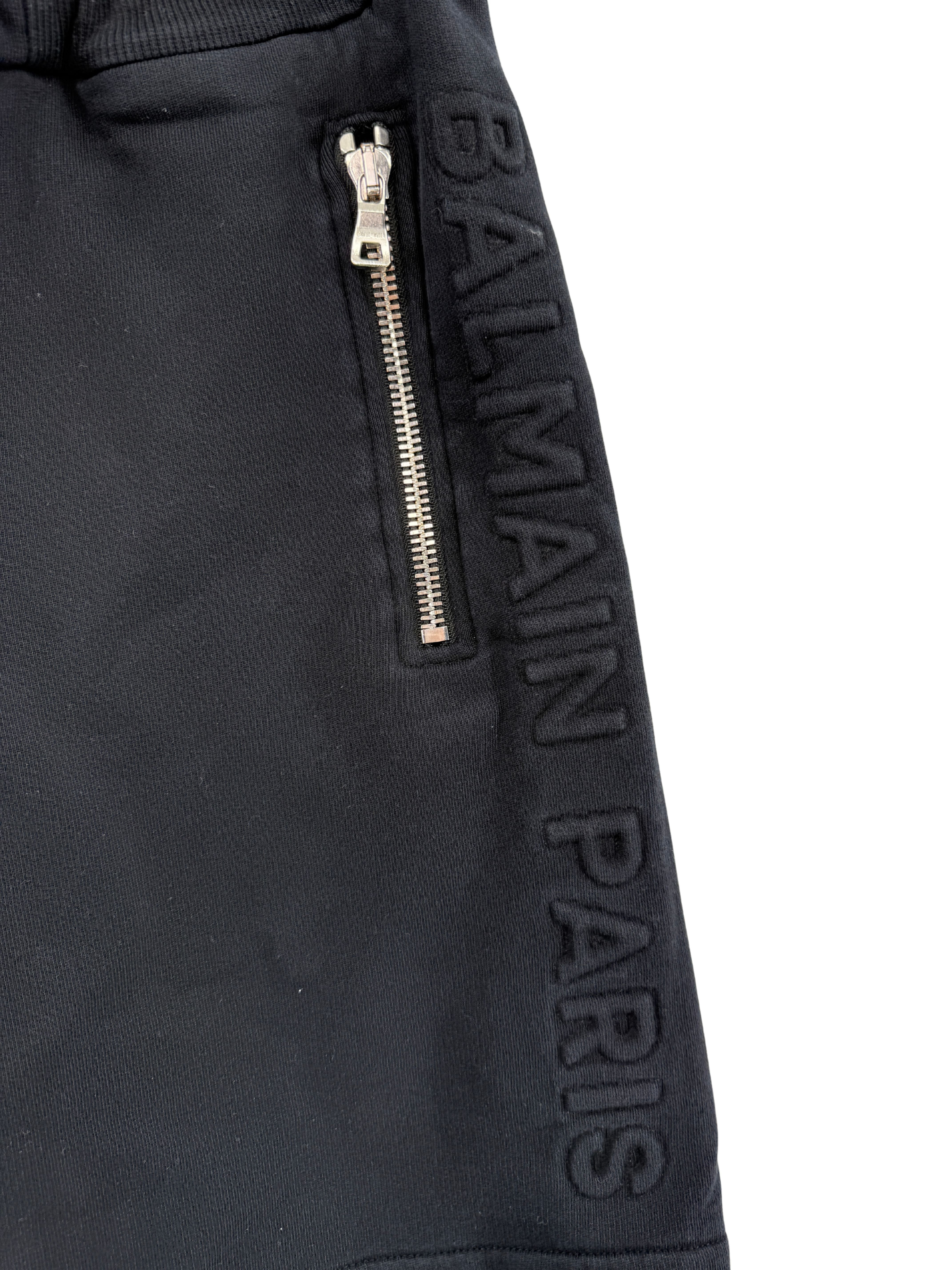 Balmain Embossed Logo Cotton Shorts - Black Balmain