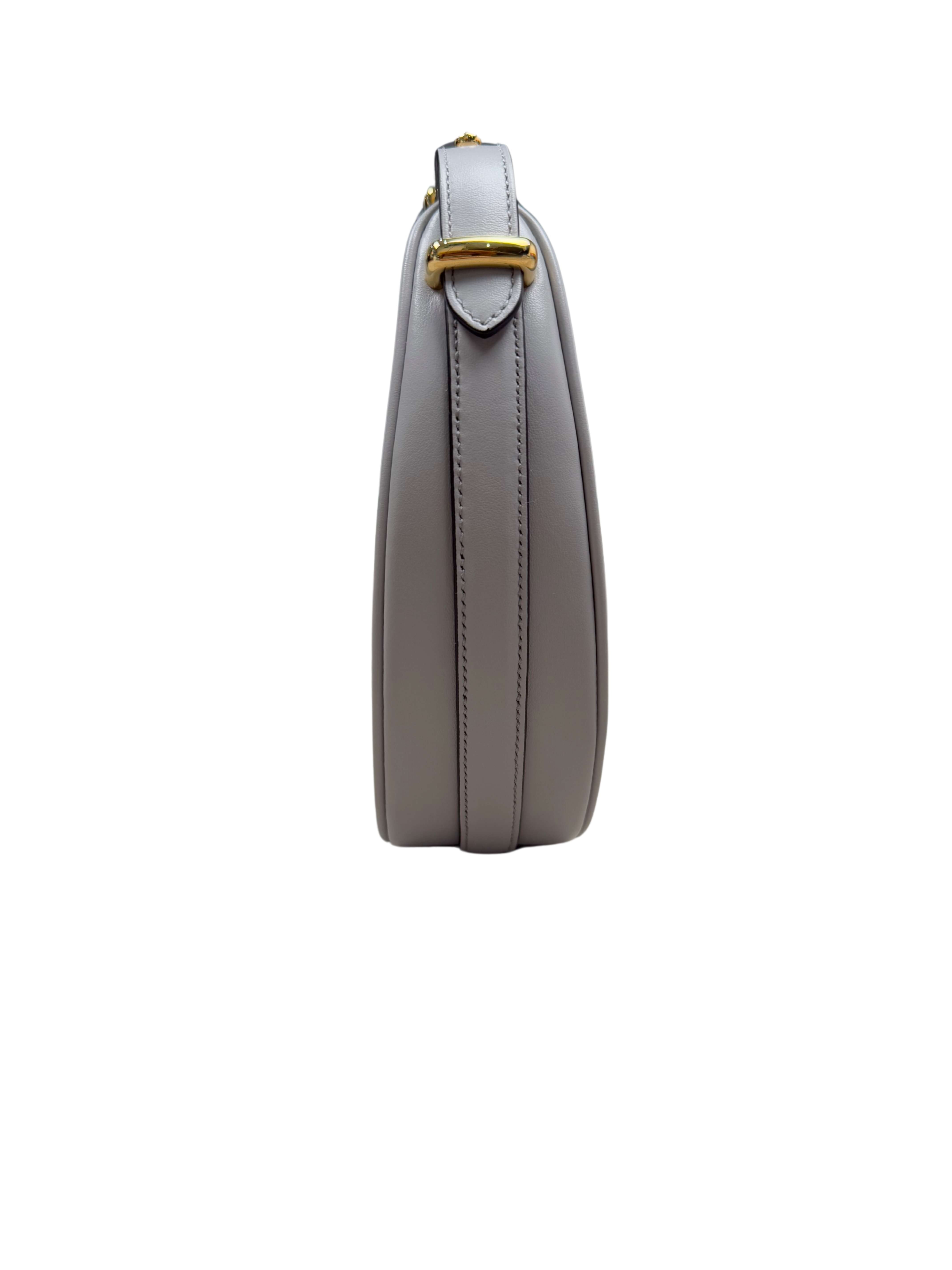 WOMEN'S - Prada Arqué Small Leather Shoulder Bag - Grey (Unused)
