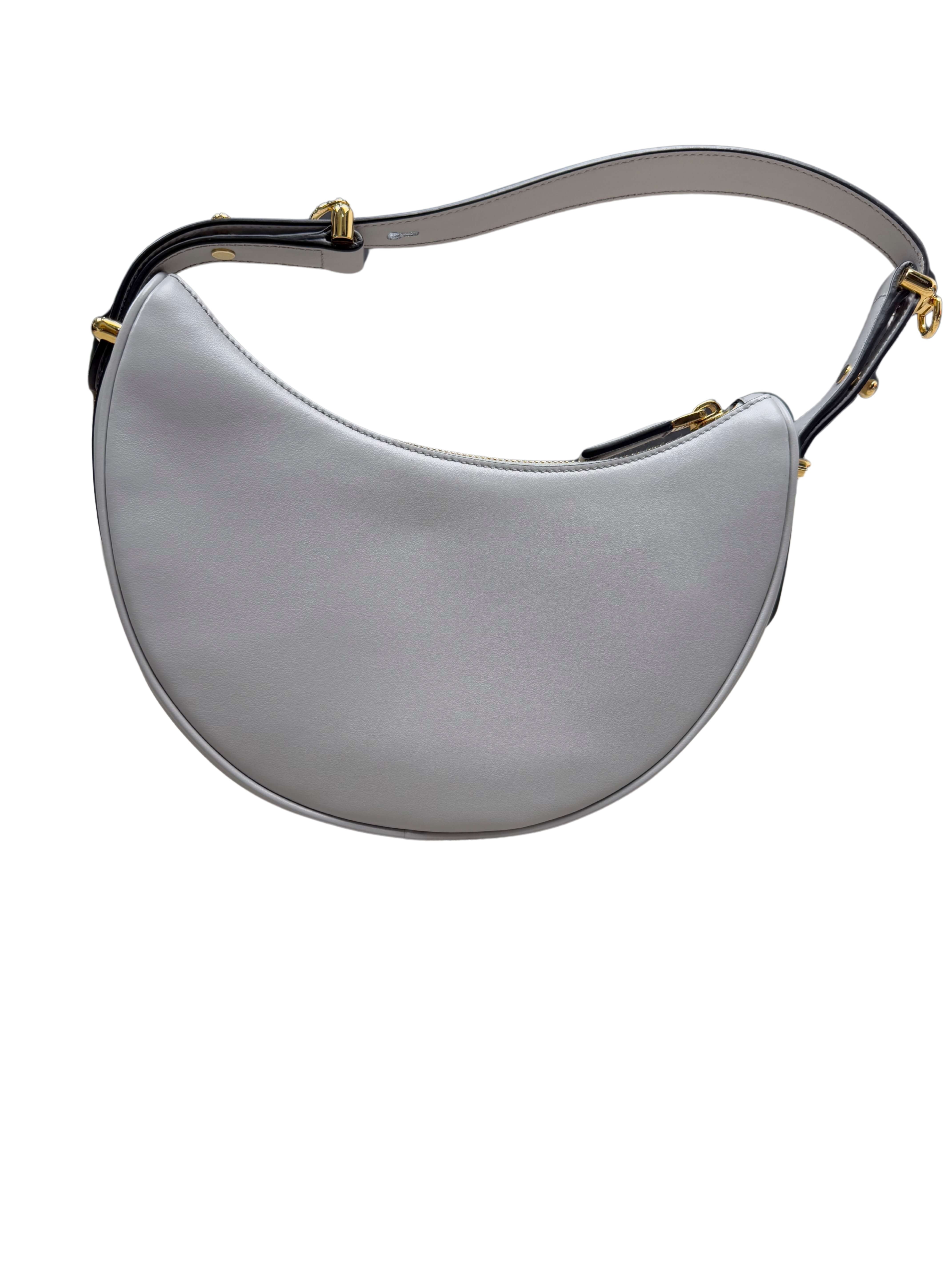 WOMEN'S - Prada Arqué Small Leather Shoulder Bag - Grey (Unused)