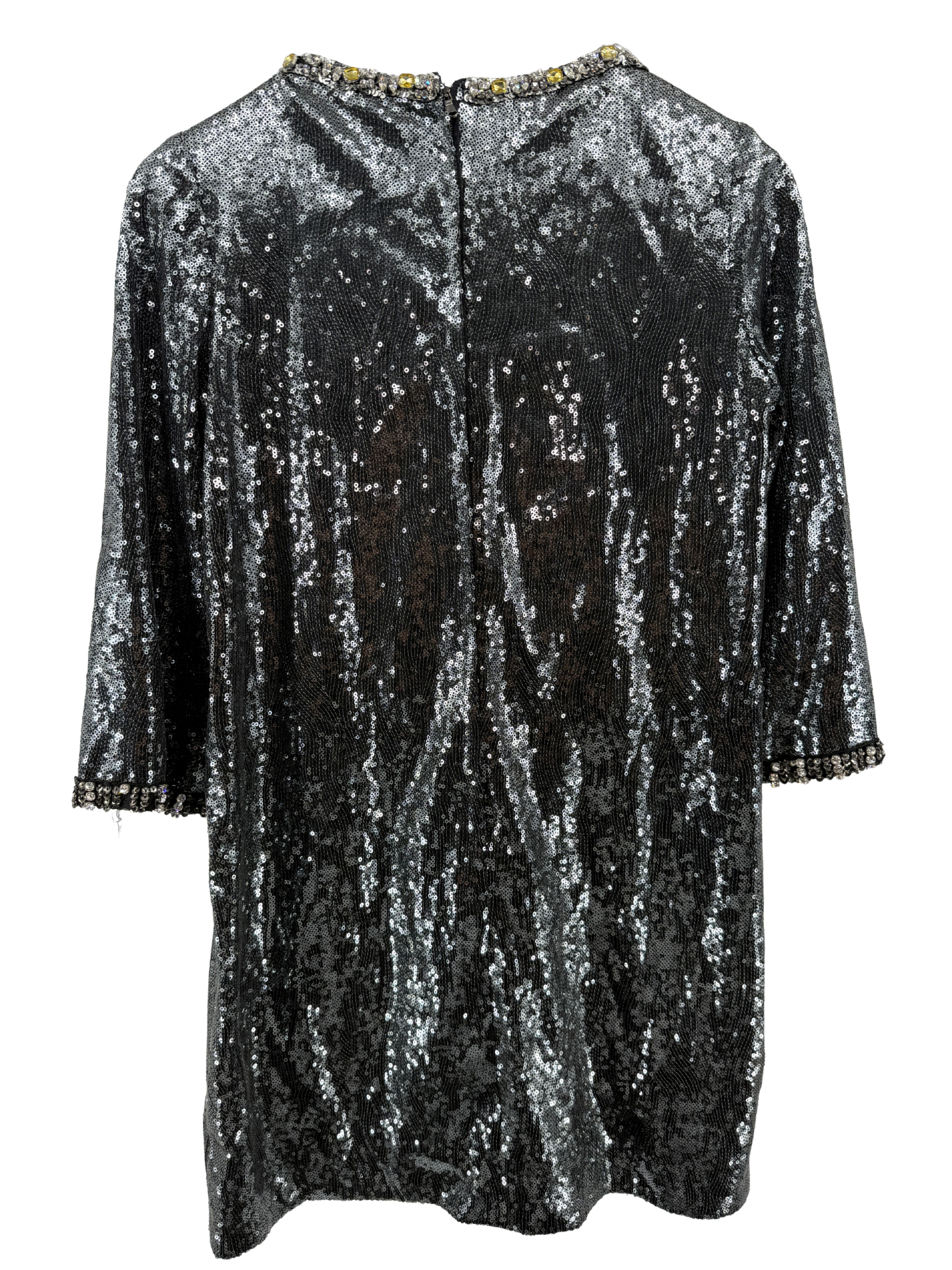 WOMEN'S - Dolce & Gabbana Sequin Mini Dress - Silver Dolce & Gabbana