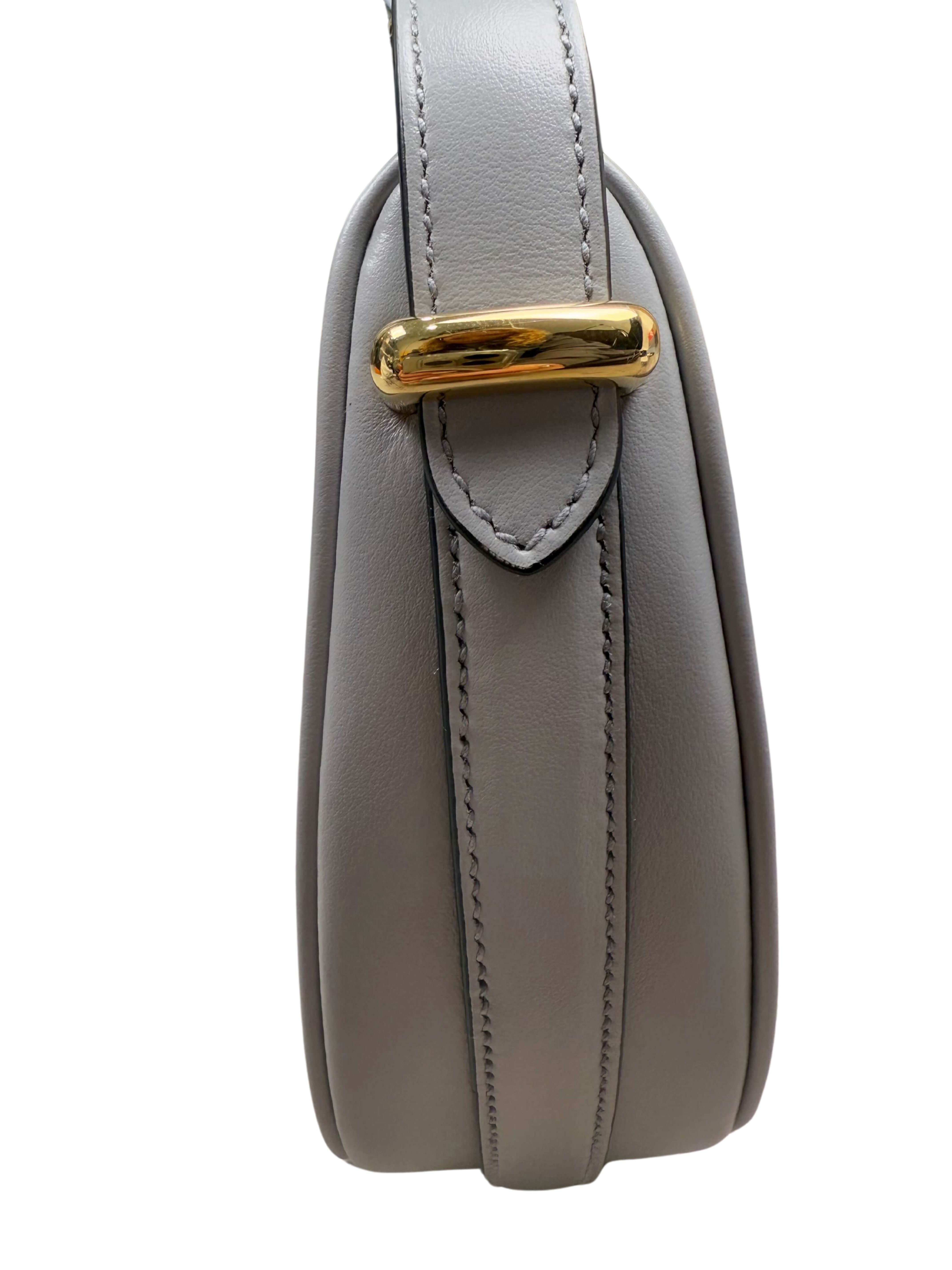 WOMEN'S - Prada Arqué Small Leather Shoulder Bag - Grey (Unused)