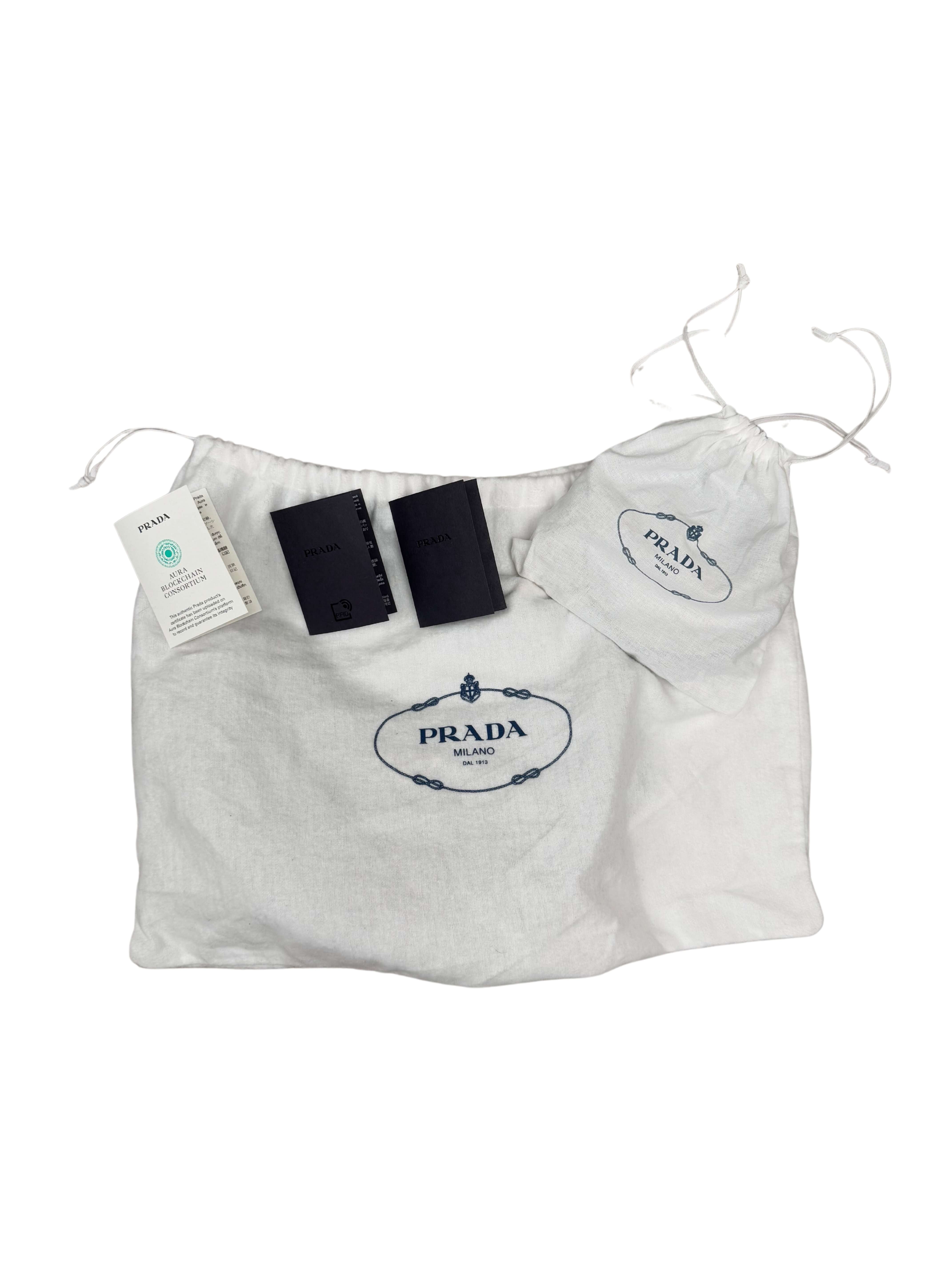 WOMEN'S - Prada Arqué Small Leather Shoulder Bag - Grey (Unused)