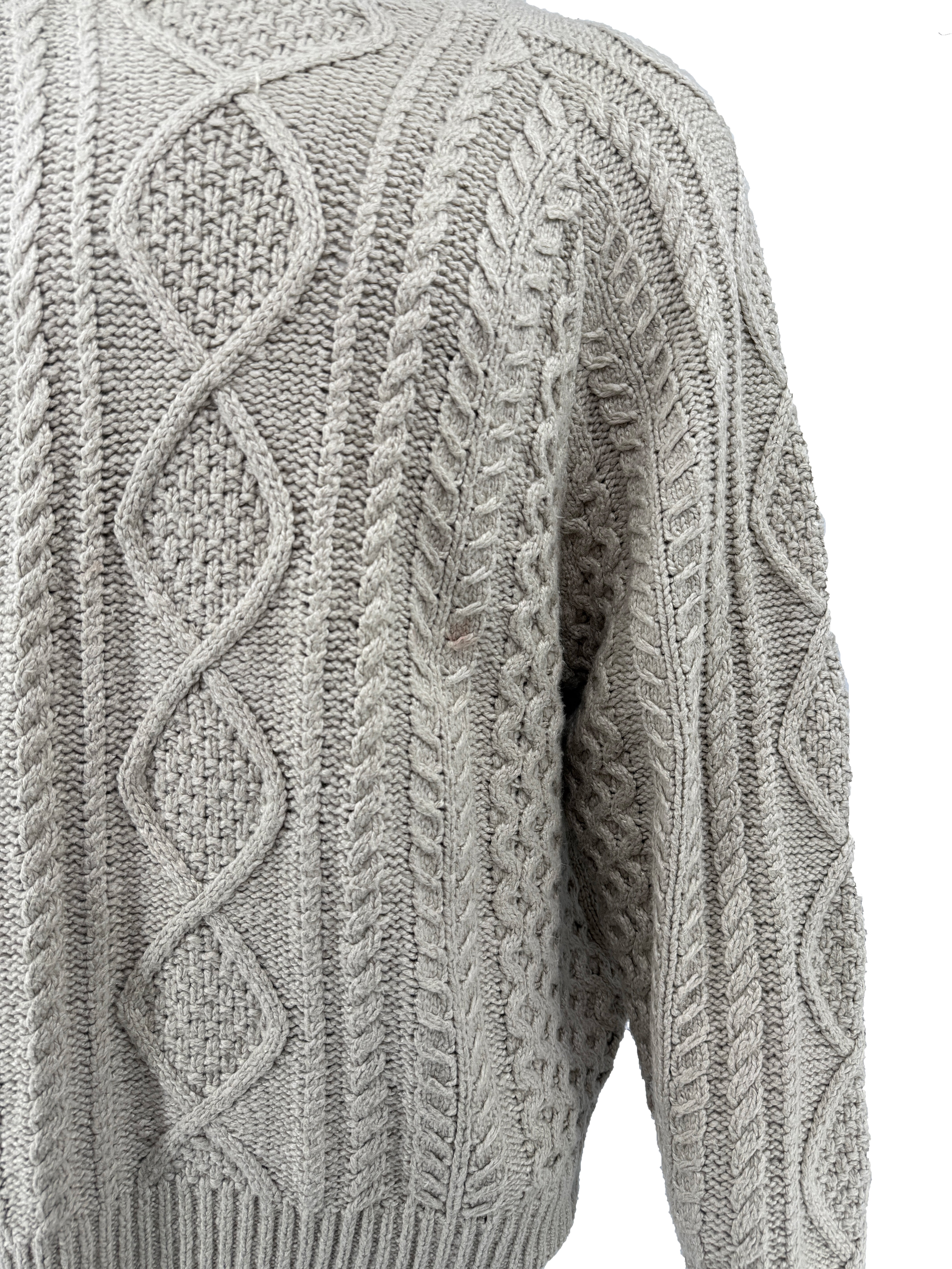 Essentials Cable Knit Jumper - Beige Essentials