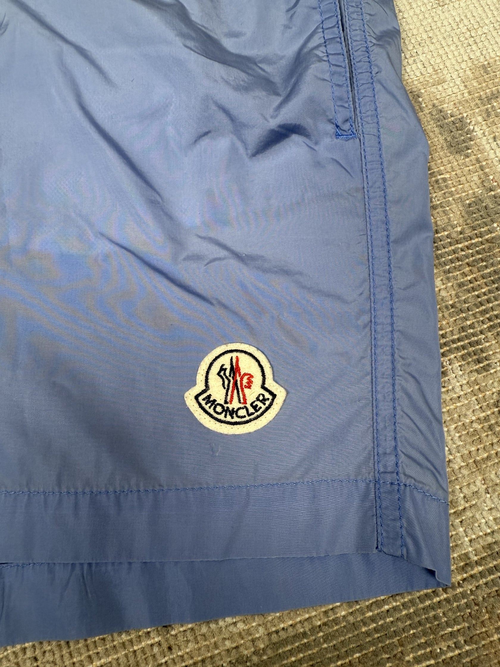 Moncler Badge Swim Shorts - Baby Blue Moncler