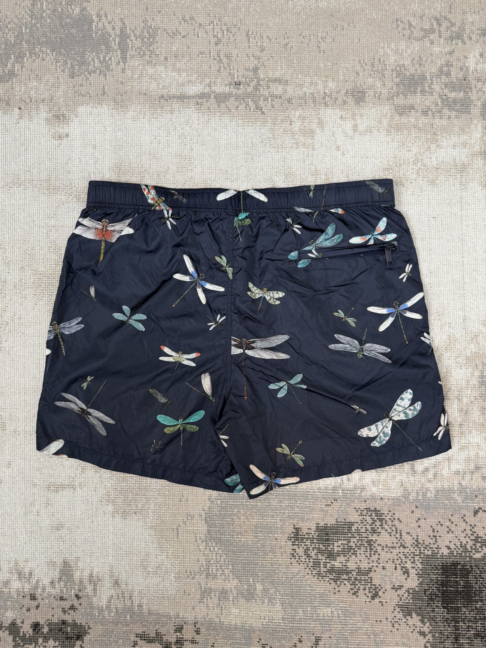 Valentino Dragonfly Printed Swim Shorts - Navy Valentino
