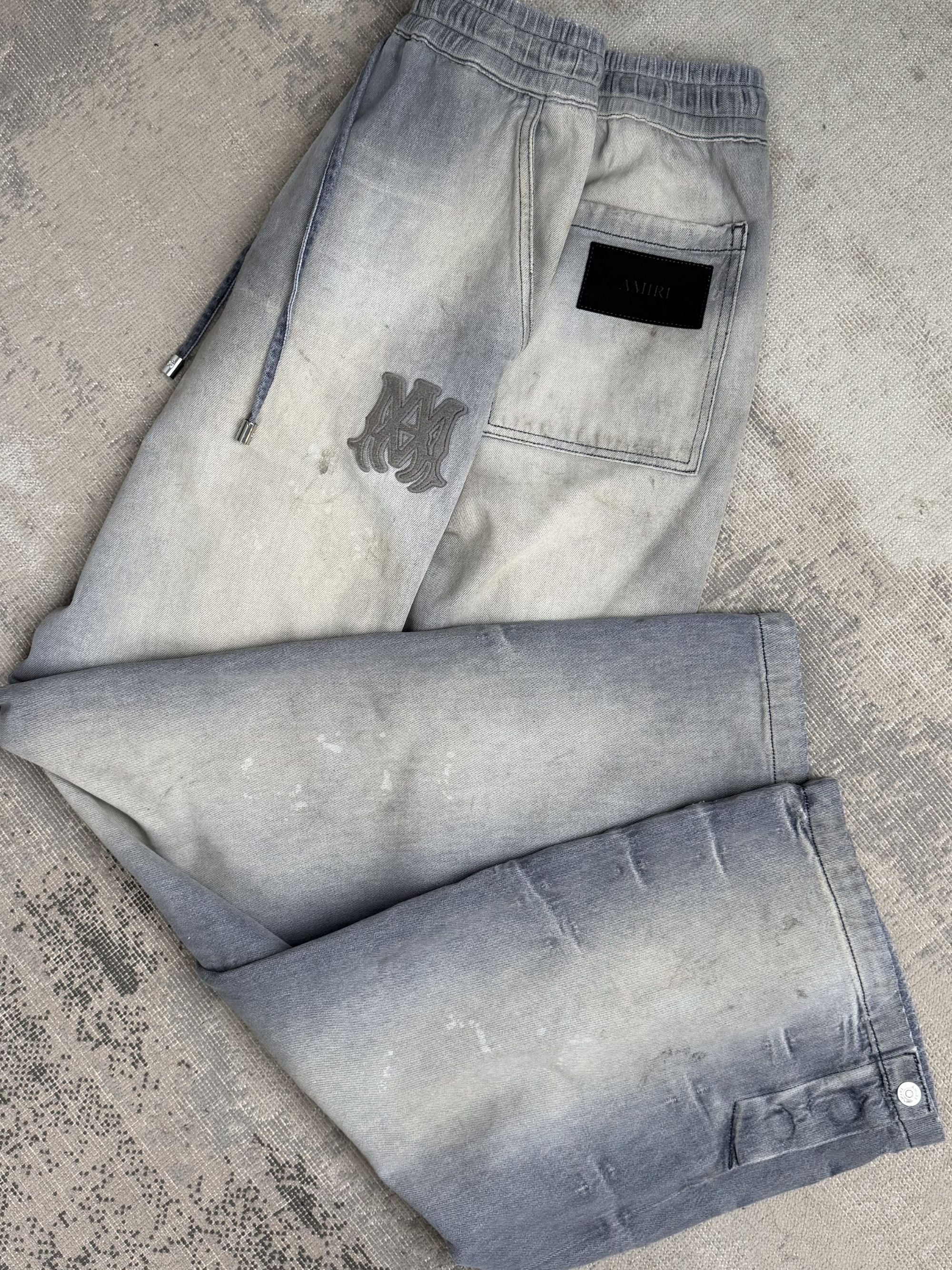 Amiri Distressed RLX Baggy Straight Leg Jeans Amiri