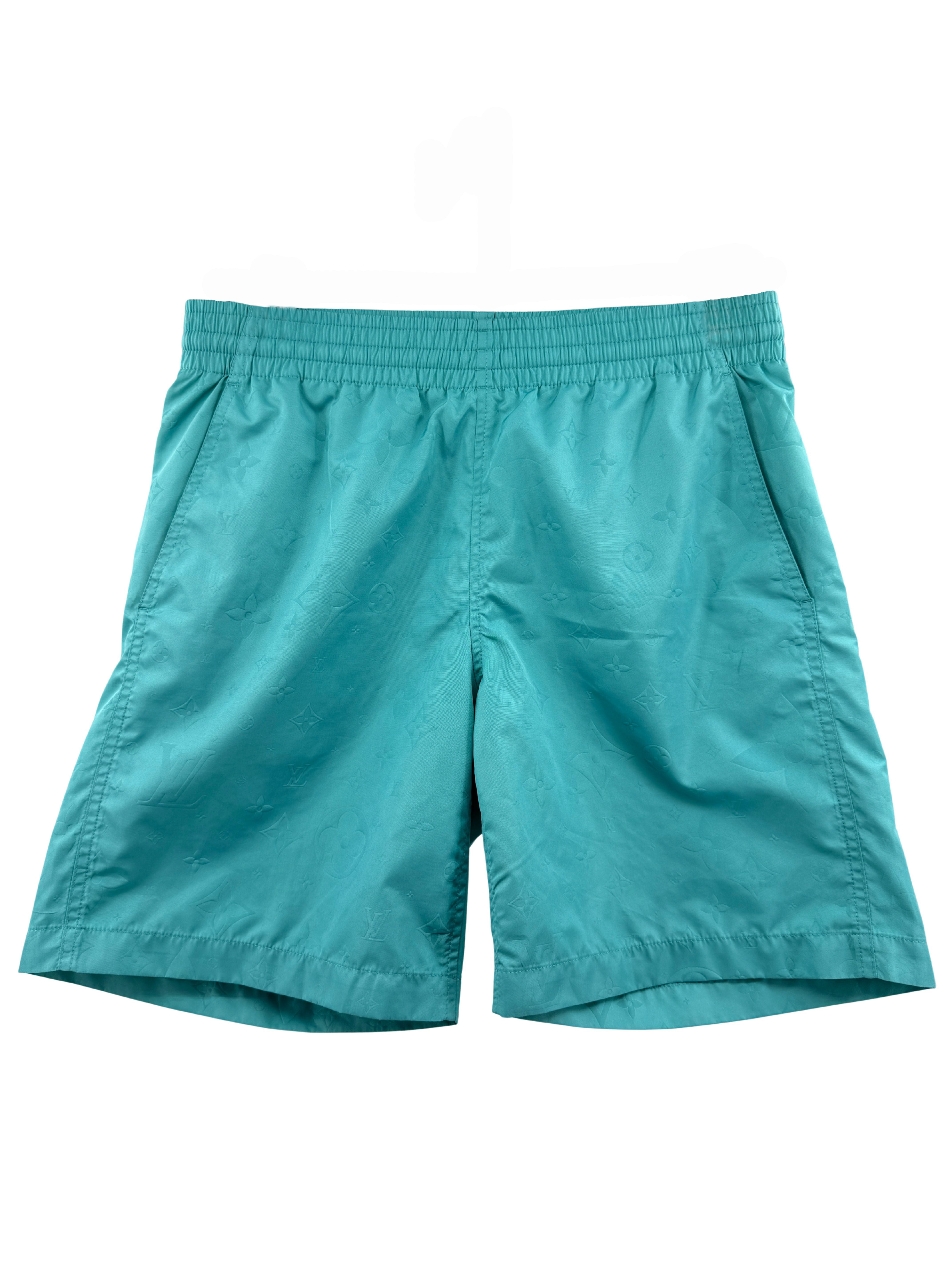 Louis Vuitton Monogram Signature Swim Shorts - Turquoise Louis Vuitton