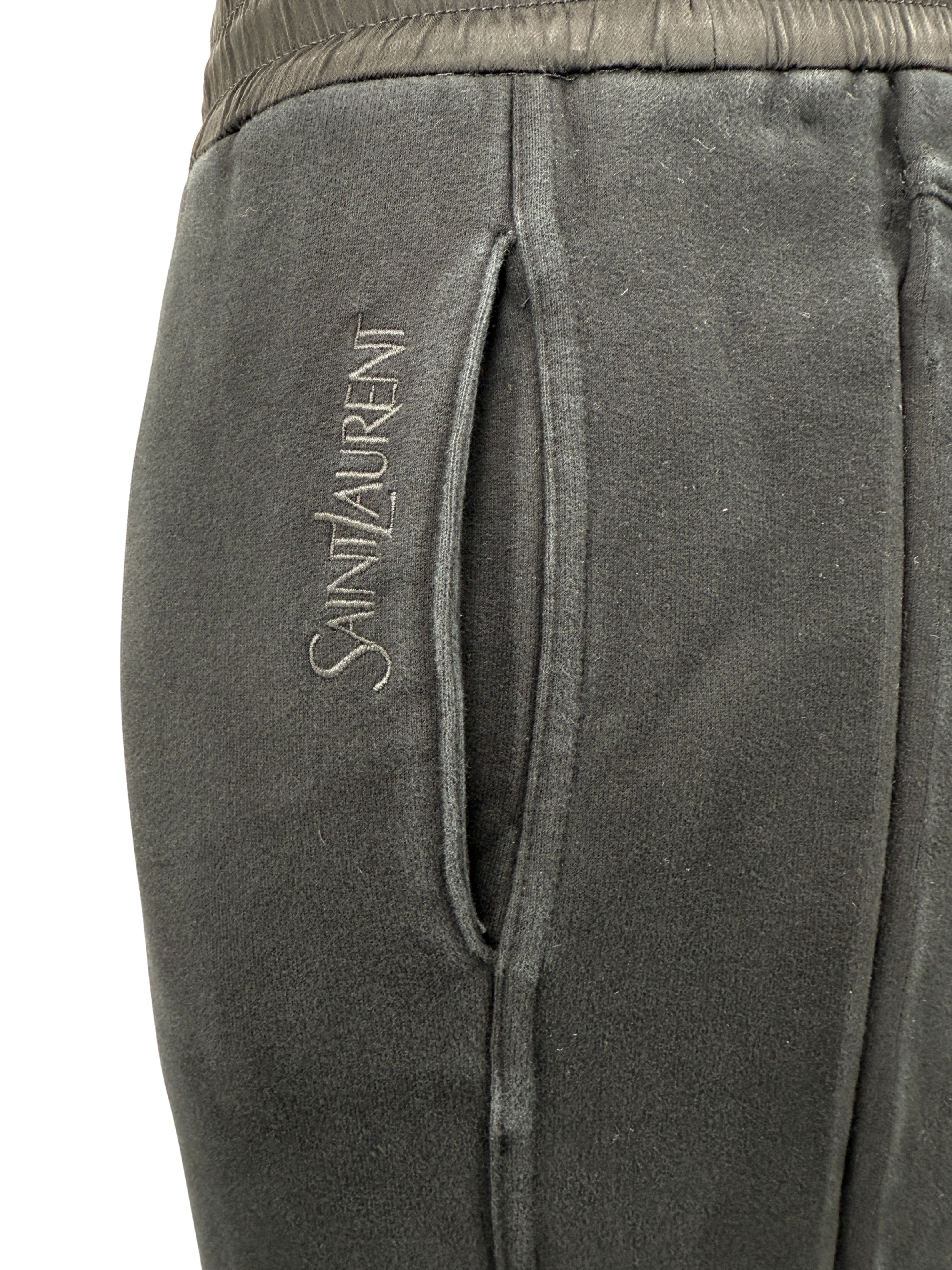 Saint Laurent Logo Embroidered Joggers - Black