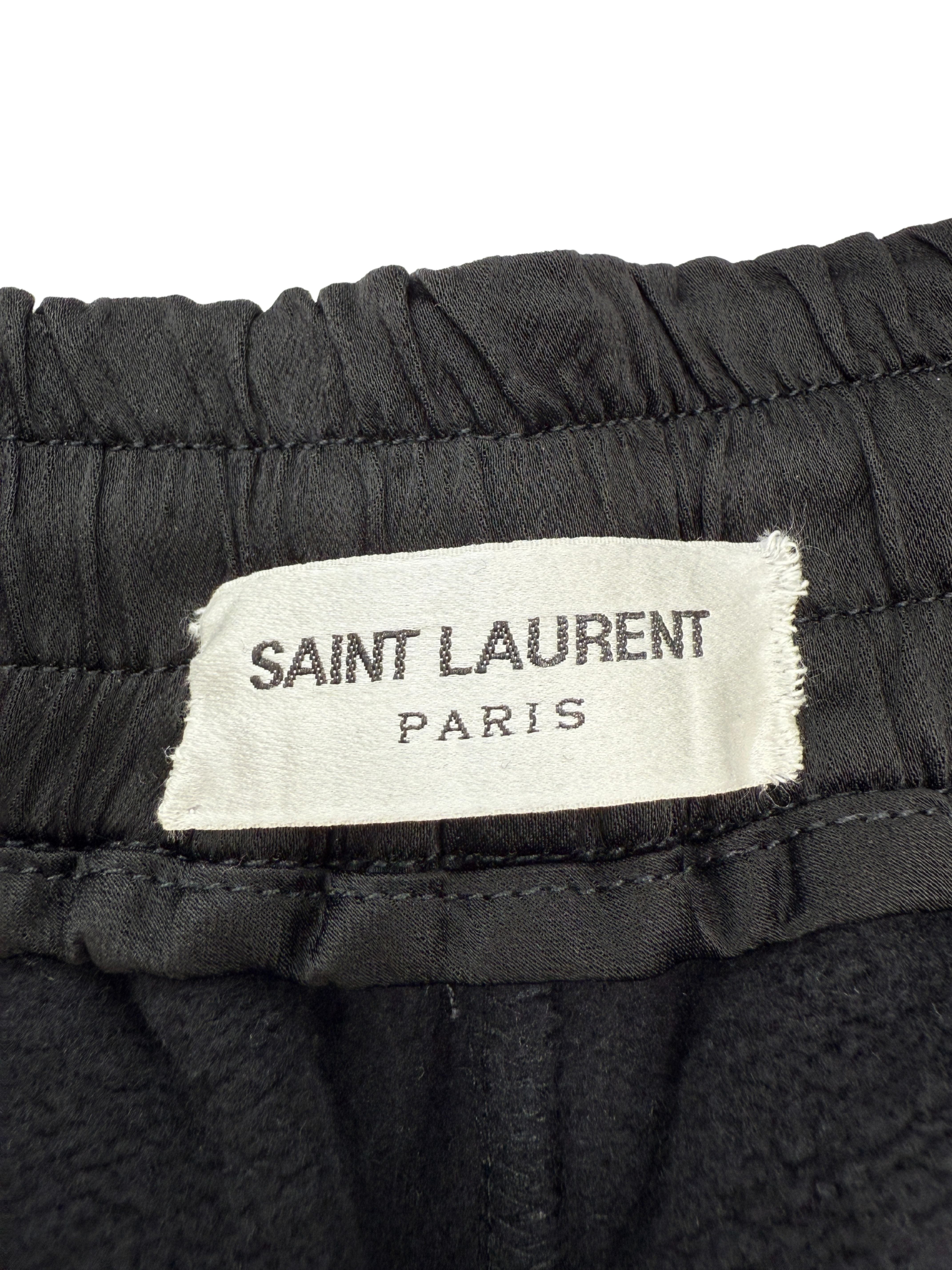 Saint Laurent Logo Embroidered Joggers - Black