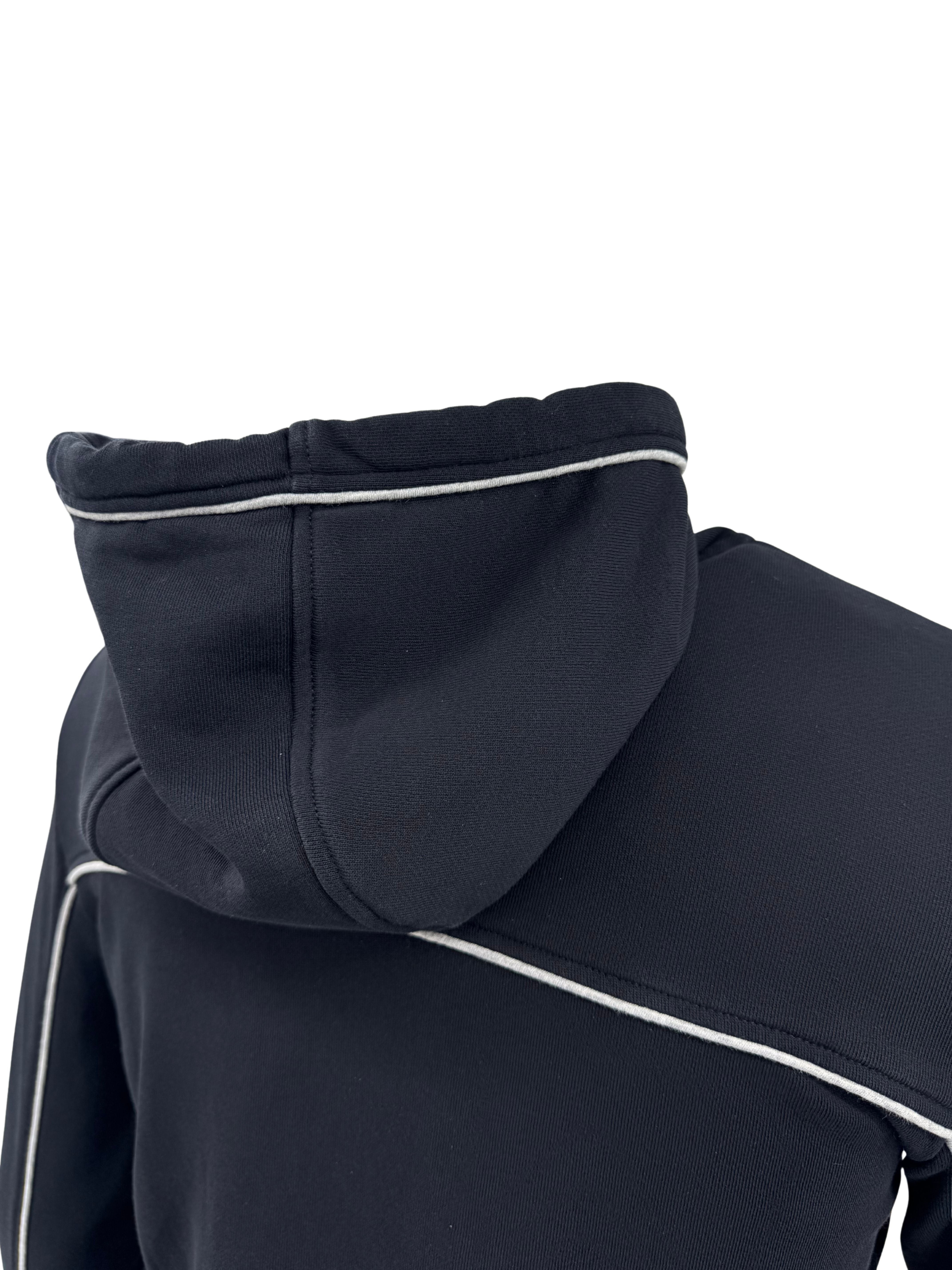 Hugo Boss Zip Up Stripe Hoodie - Black Hugo Boss